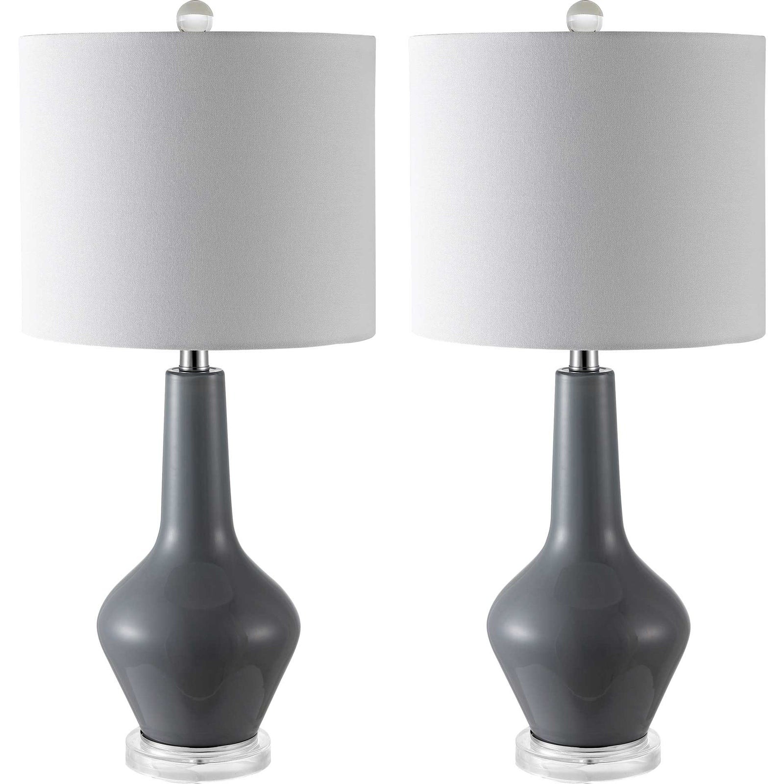 Vendome Table Lamps Smoked Gray Glass (Set of 2)