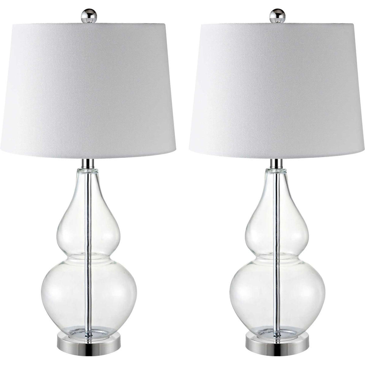 Fredio Table Lamps Clear/Chrome (Set of 2)