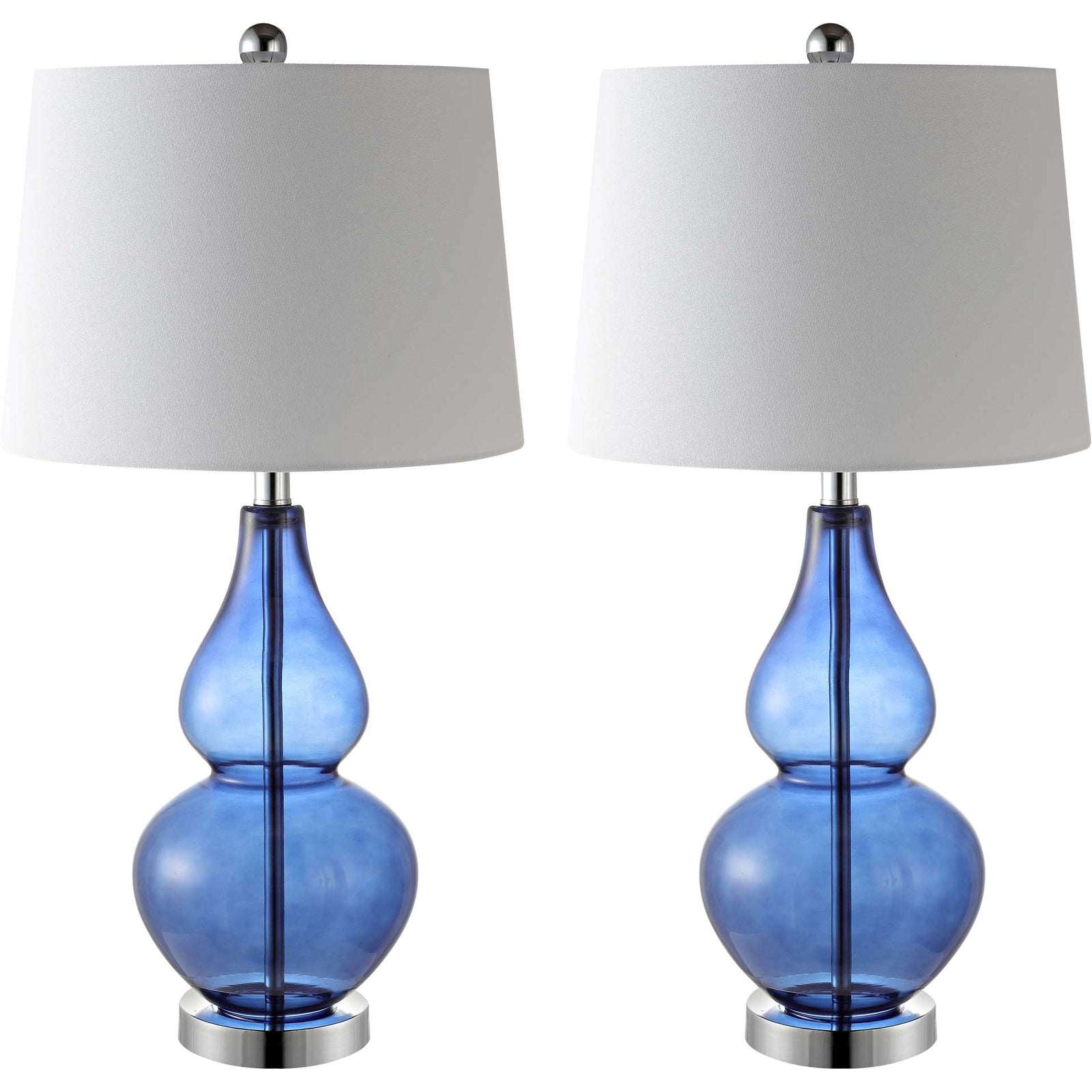 Fredio Table Lamps Blue/Chrome (Set of 2)