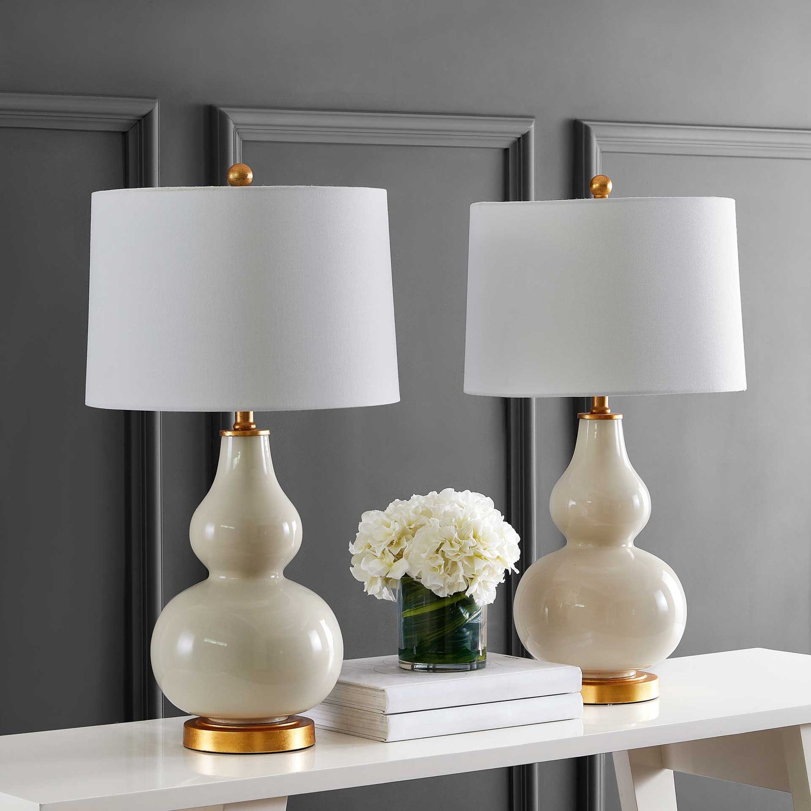 Kamren Table Lamps Cream/Gold (Set of 2)