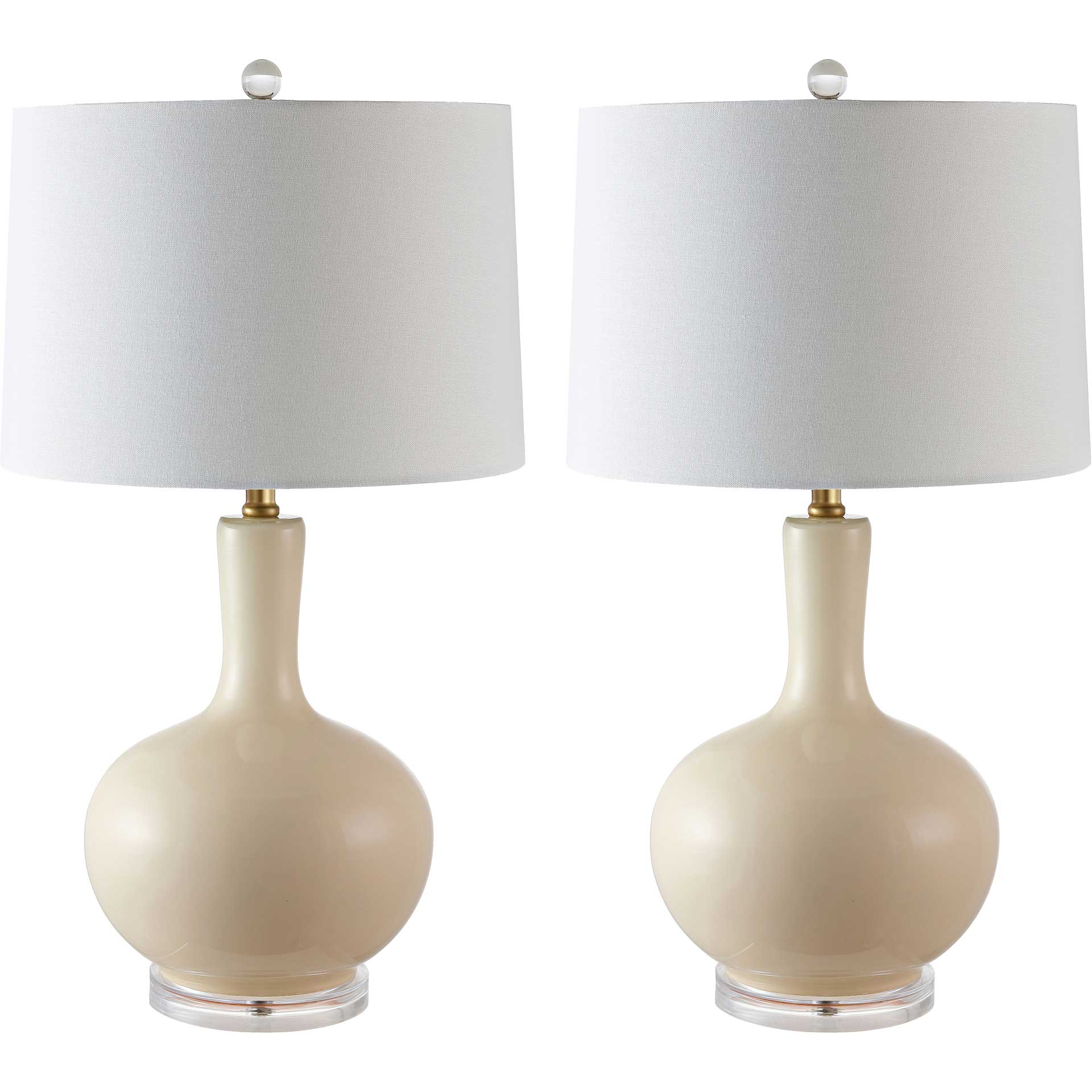 Nigel Table Lamps Cream/Clear (Set of 2)