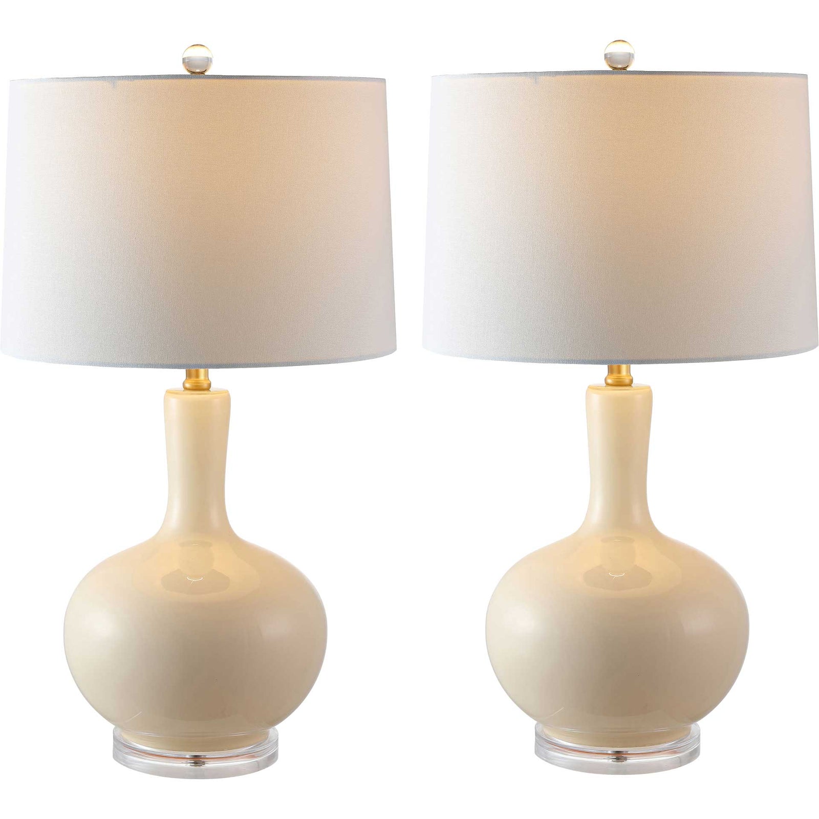Nigel Table Lamps Cream/Clear (Set of 2)