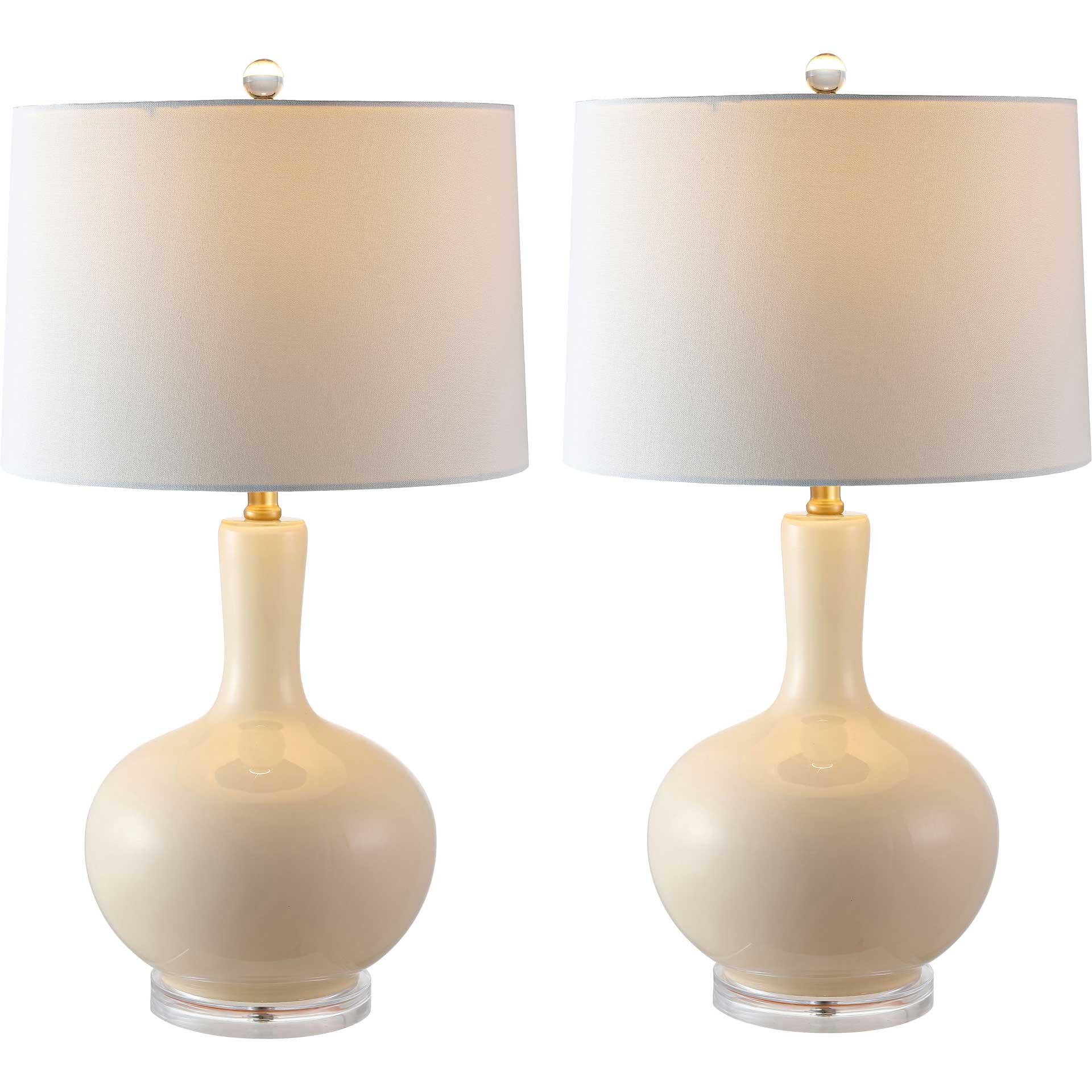 Nigel Table Lamps Cream/Clear (Set of 2)