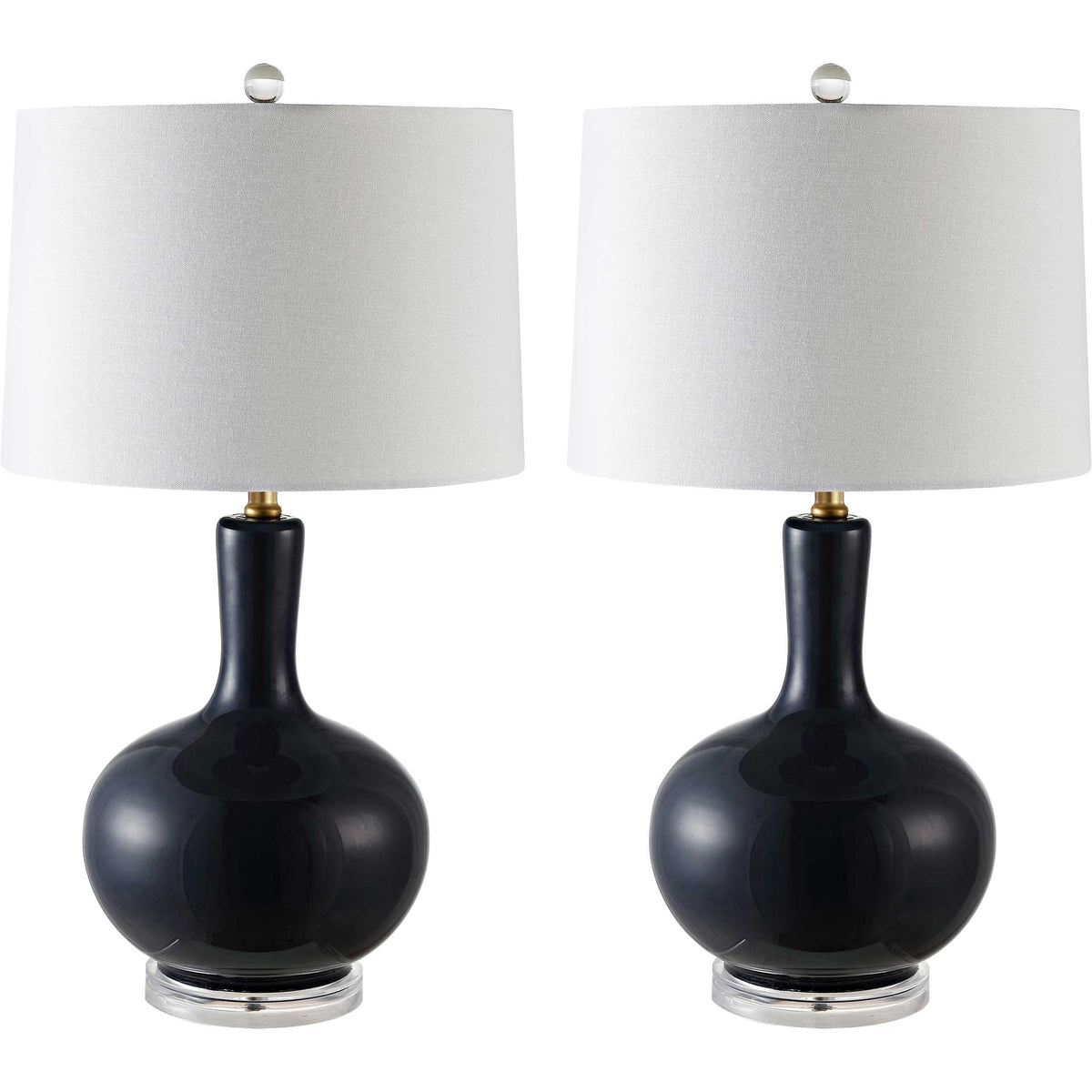 Nigel Table Lamps Navy/Clear (Set of 2)
