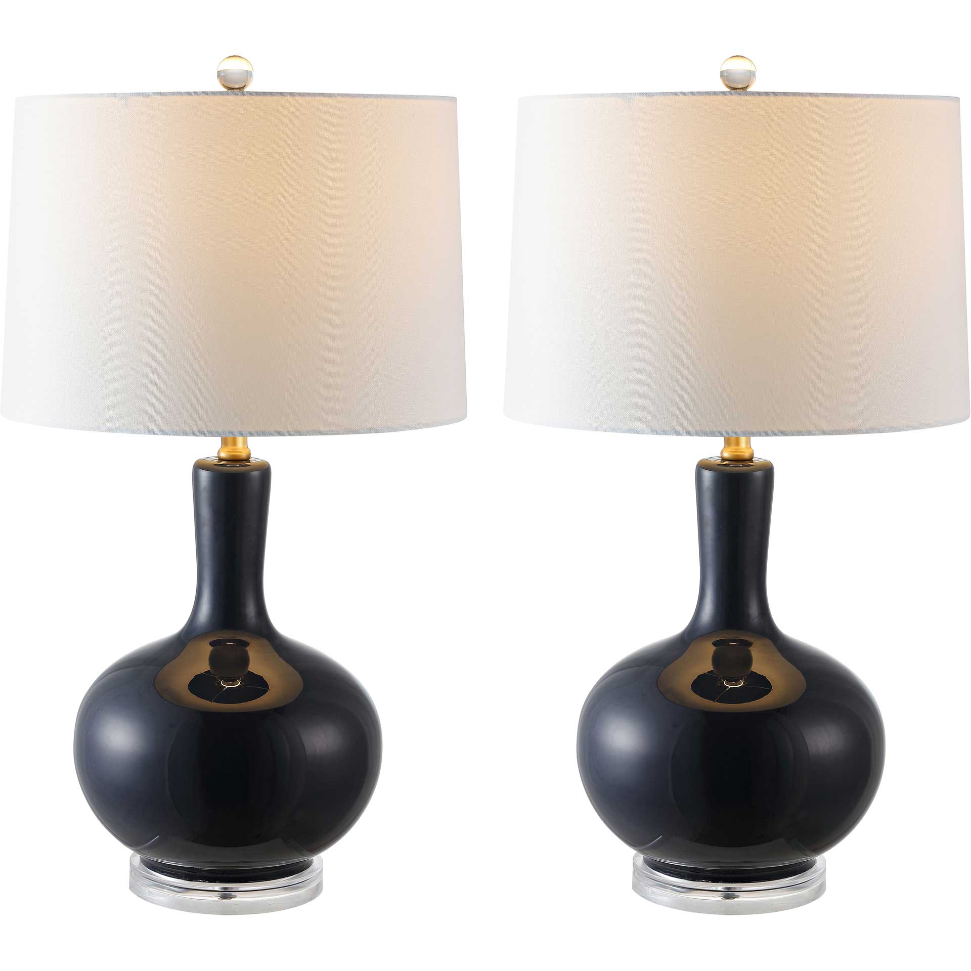 Nigel Table Lamps Navy/Clear (Set of 2)