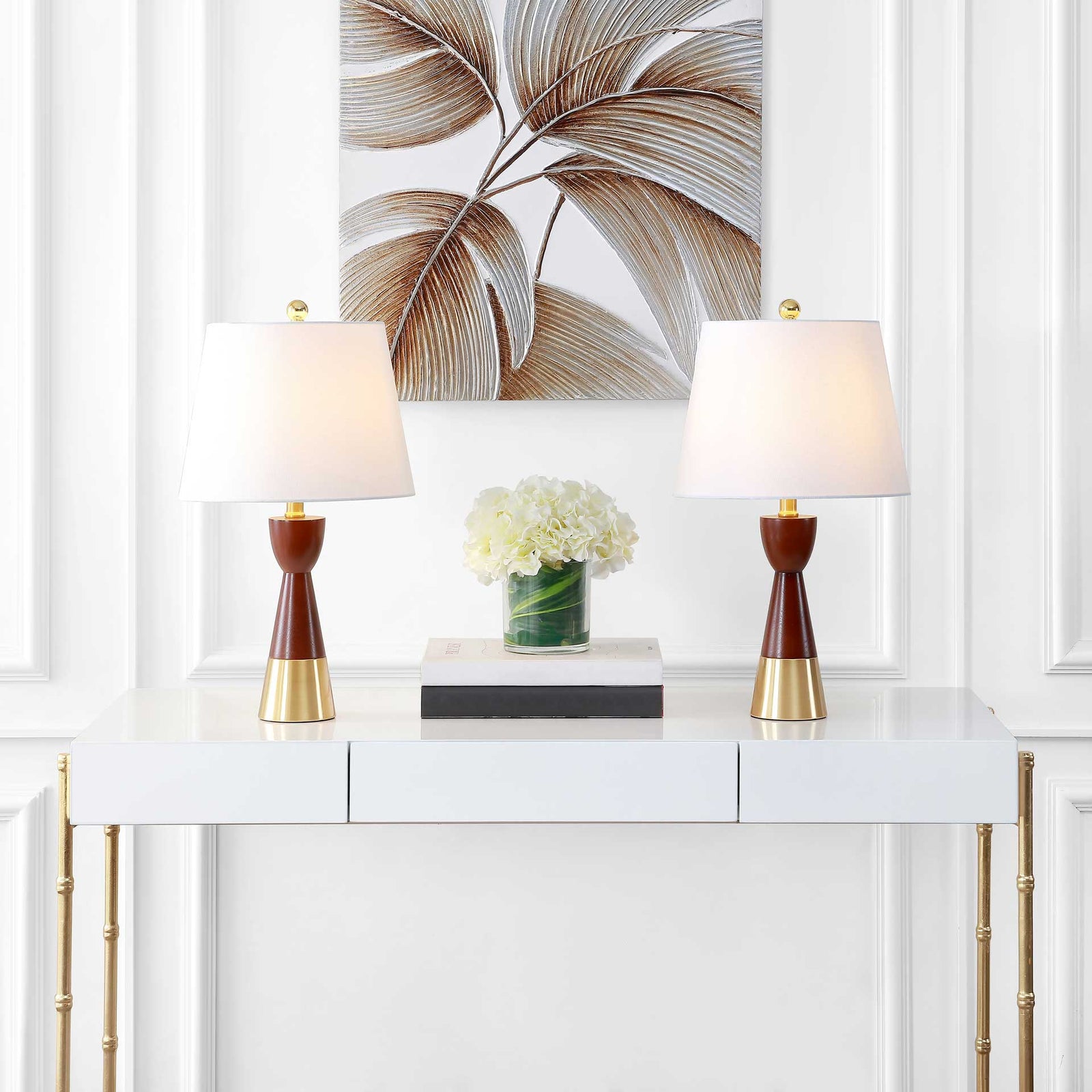 Retro Table Lamps Brown/Brass Gold (Set of 2)