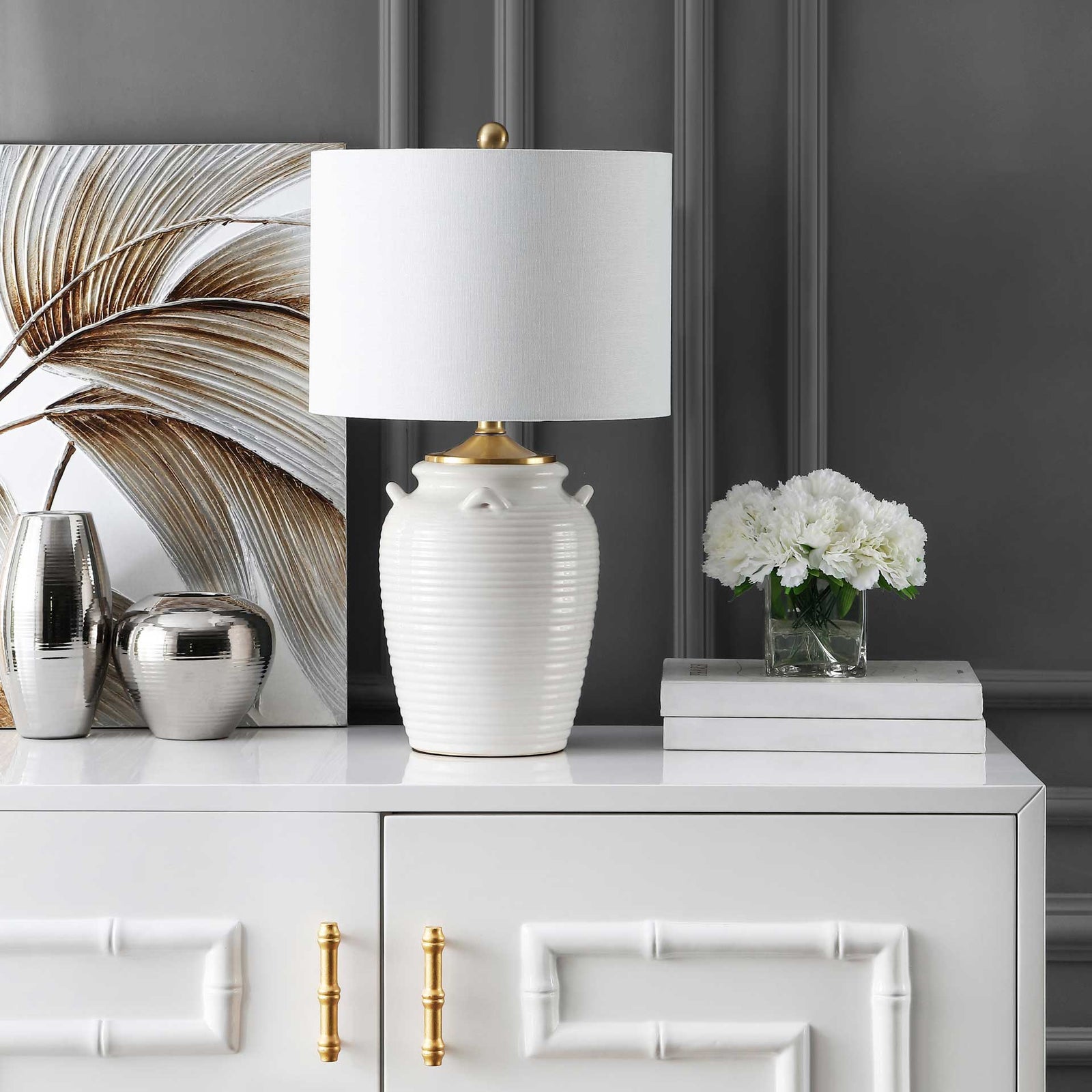 Leah Table Lamp Ivory