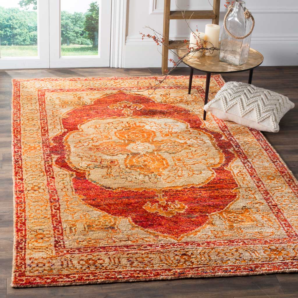 Tangier Red Orange/Beige Area Rug - Froy.com