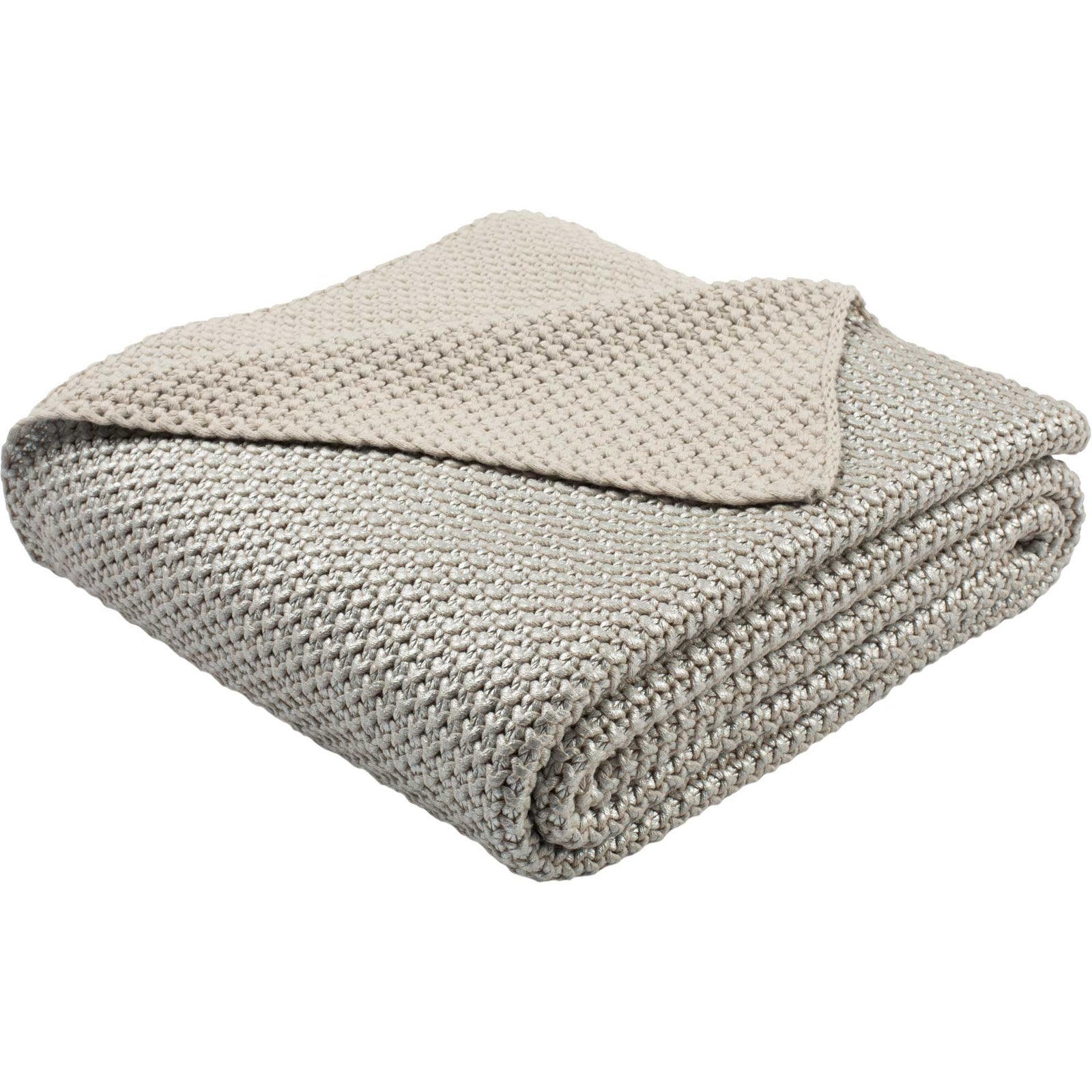 Tile Gray Knit Throw Palewisper