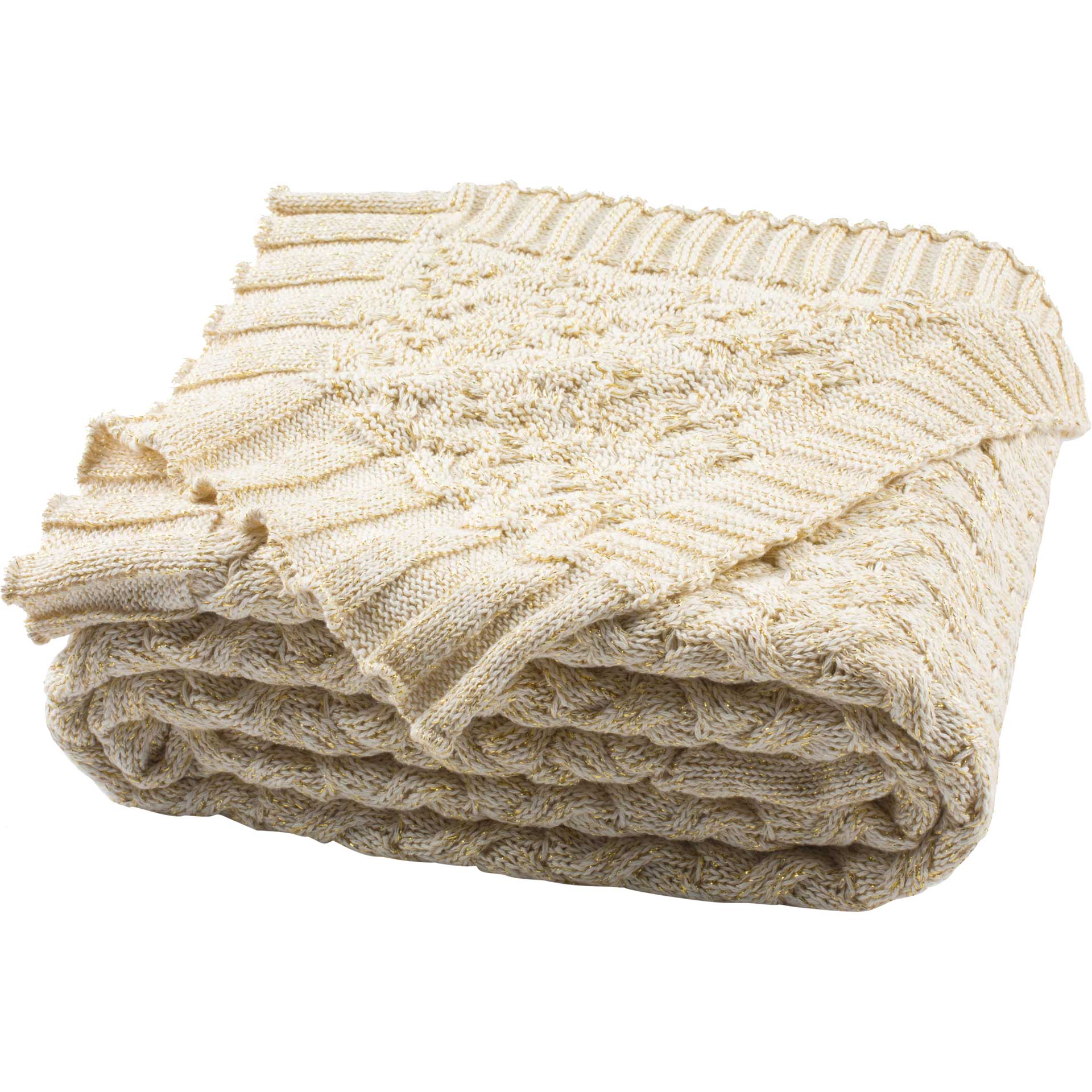 Admiration Knit Throw Natural/Gold