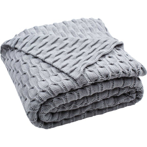 Novara Knit Throw Light Gray - Froy.com