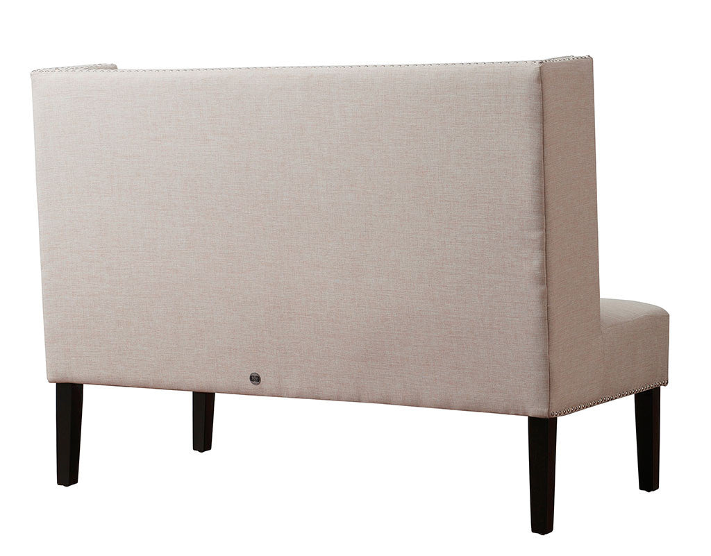Halford Beige Linen Banquette Bench