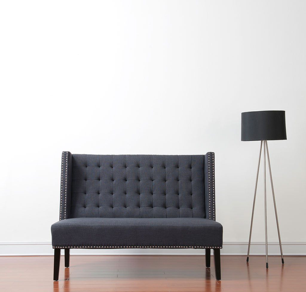 Halford Gray Linen Banquette Bench