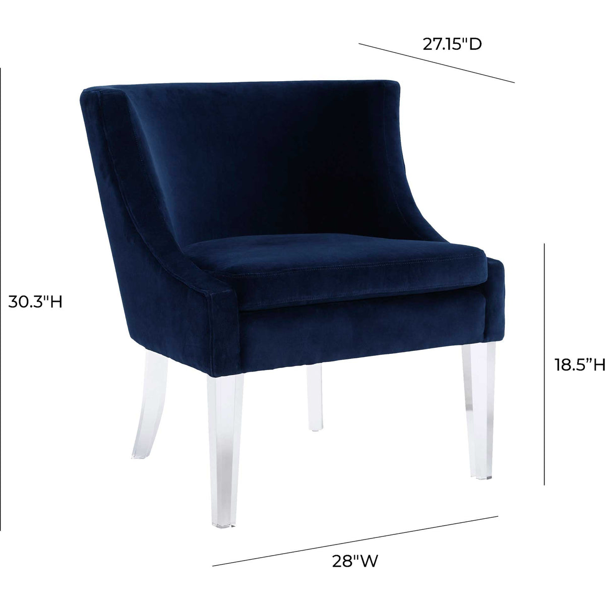 Myrtis Velvet Chair Blue