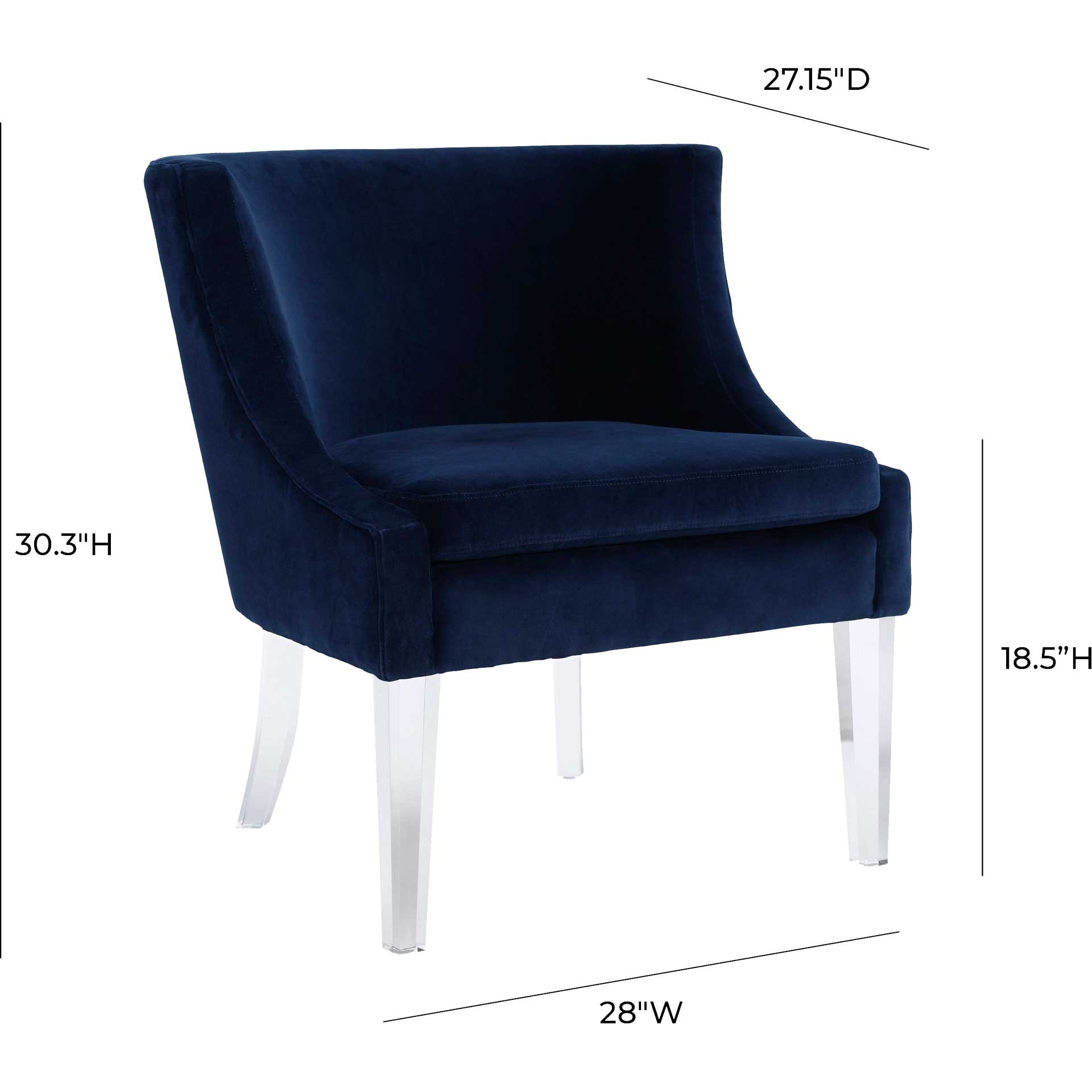 Myrtis Velvet Chair Blue