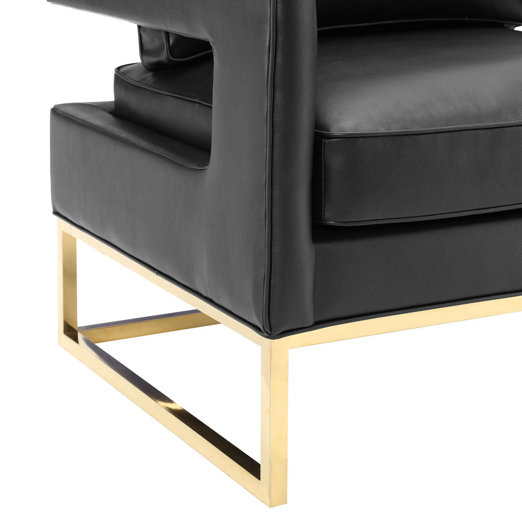 Alex Leather Chair Black