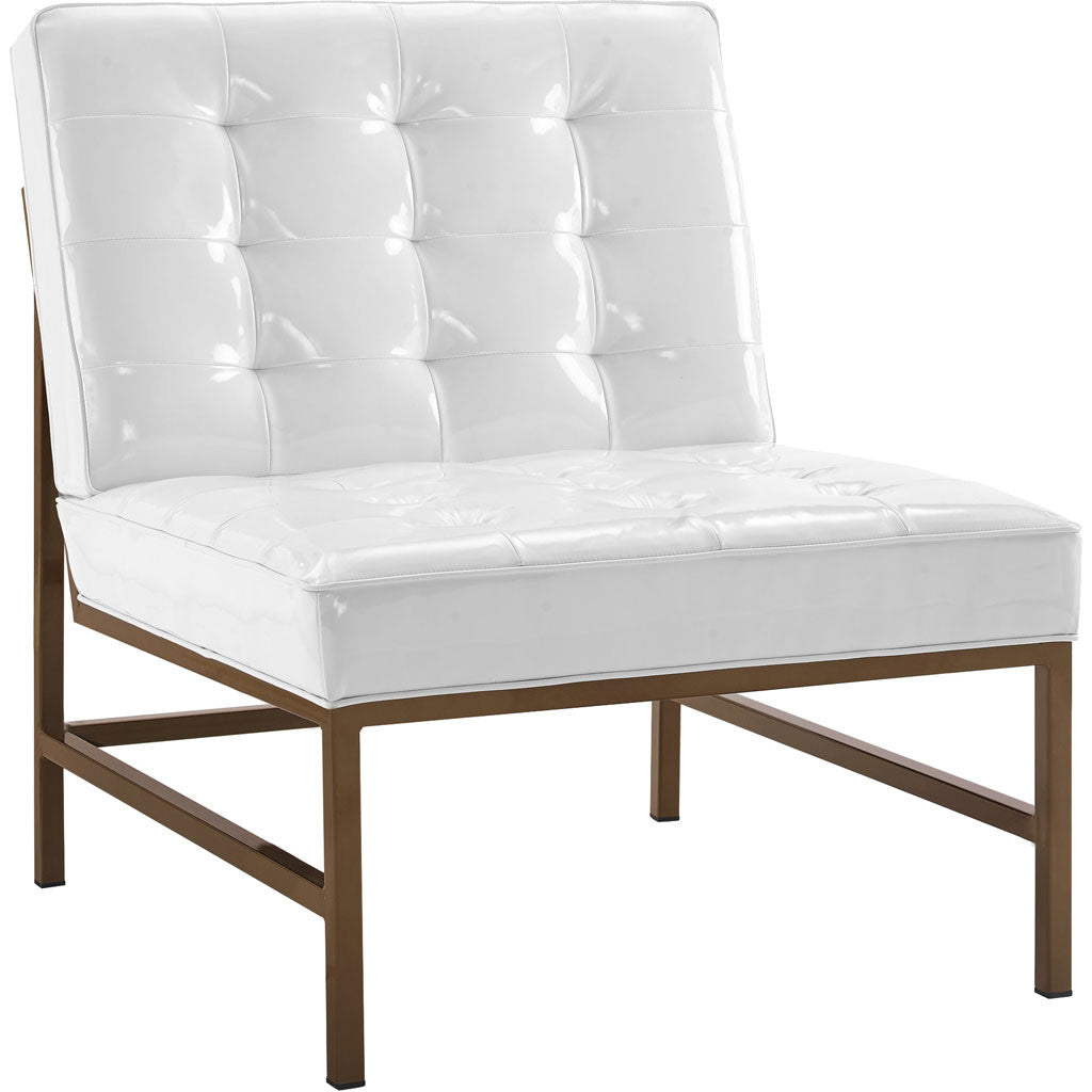 Jems White Patent Leather Chair