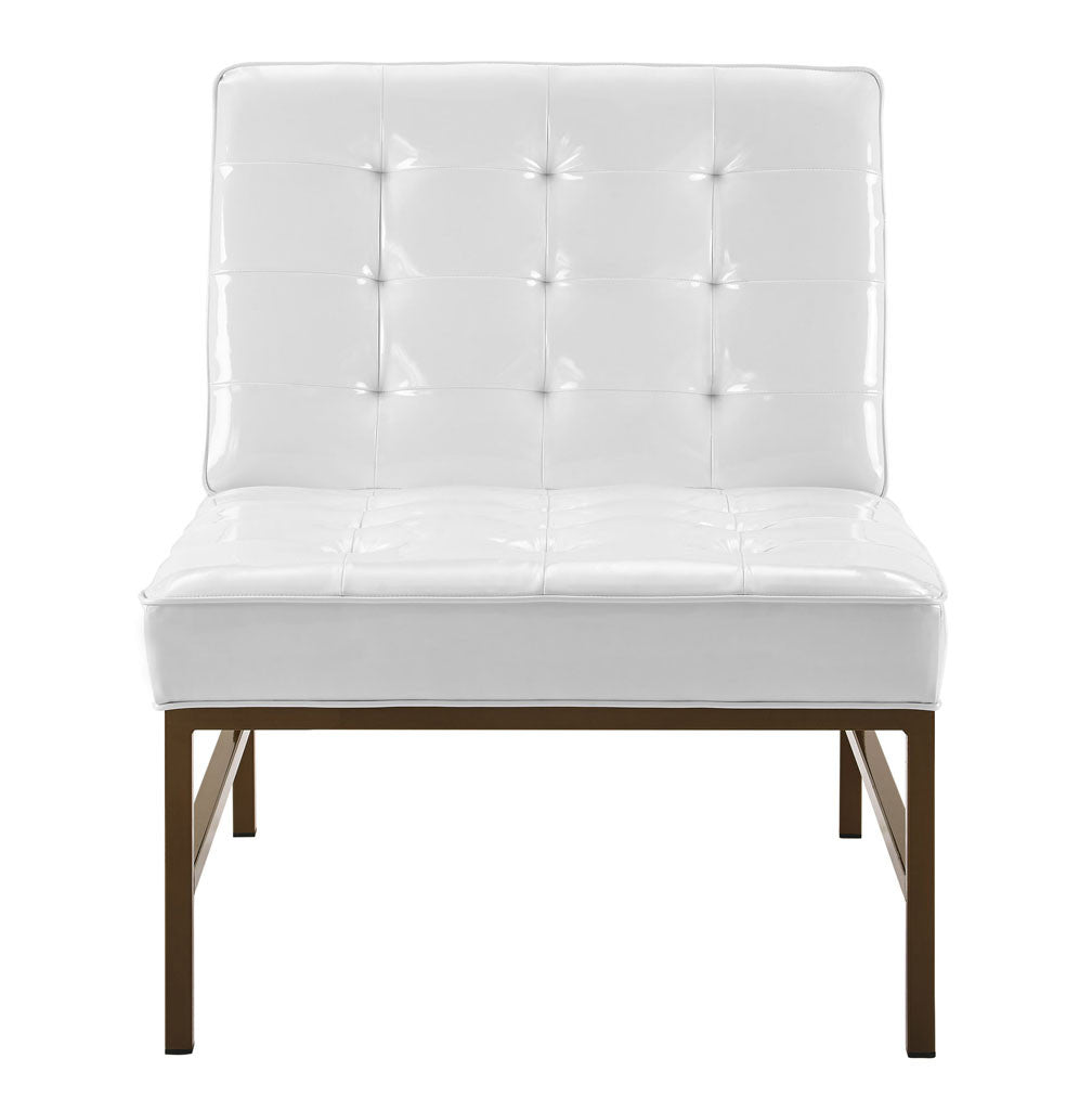 Jems White Patent Leather Chair