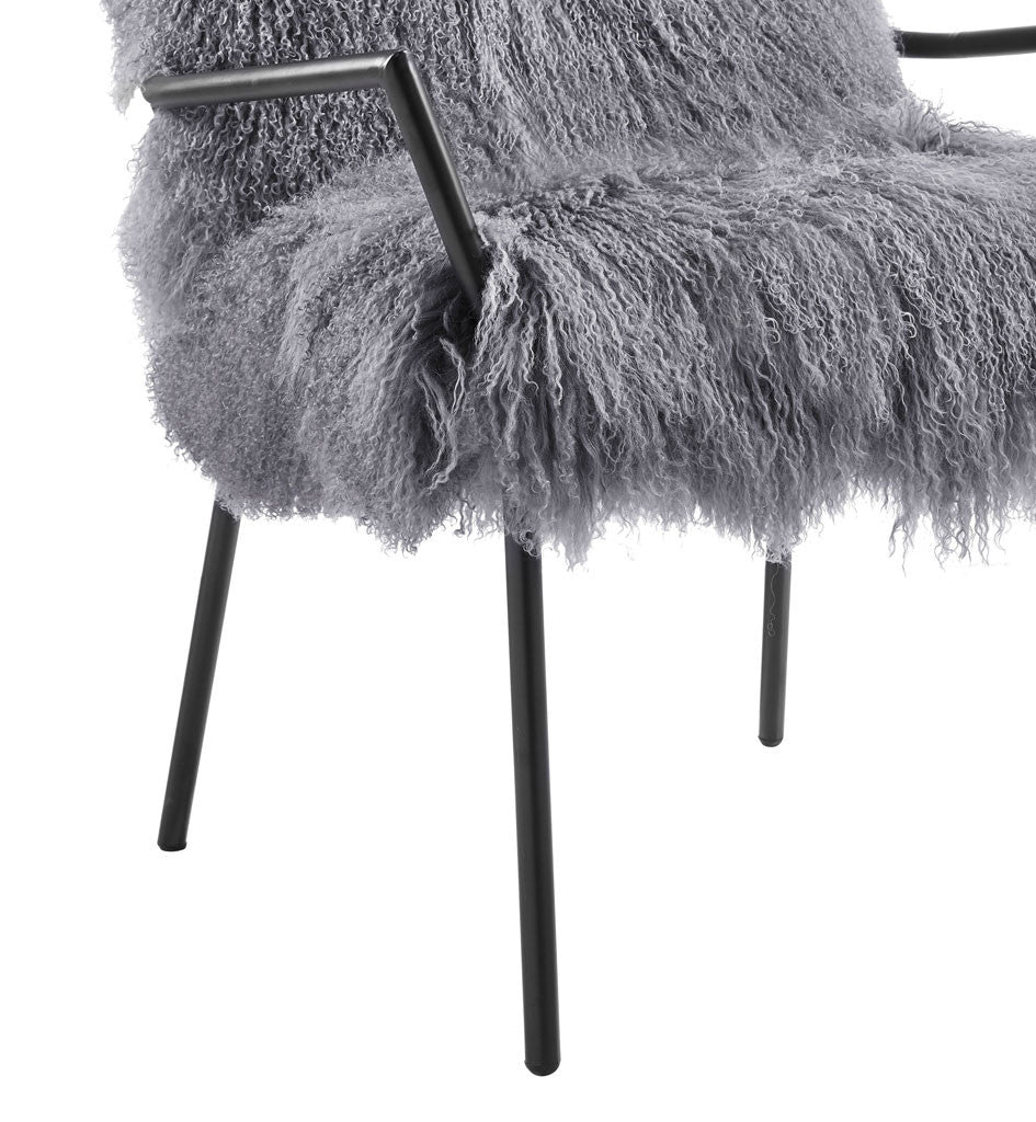 Leary Sheepskin Chair Gray