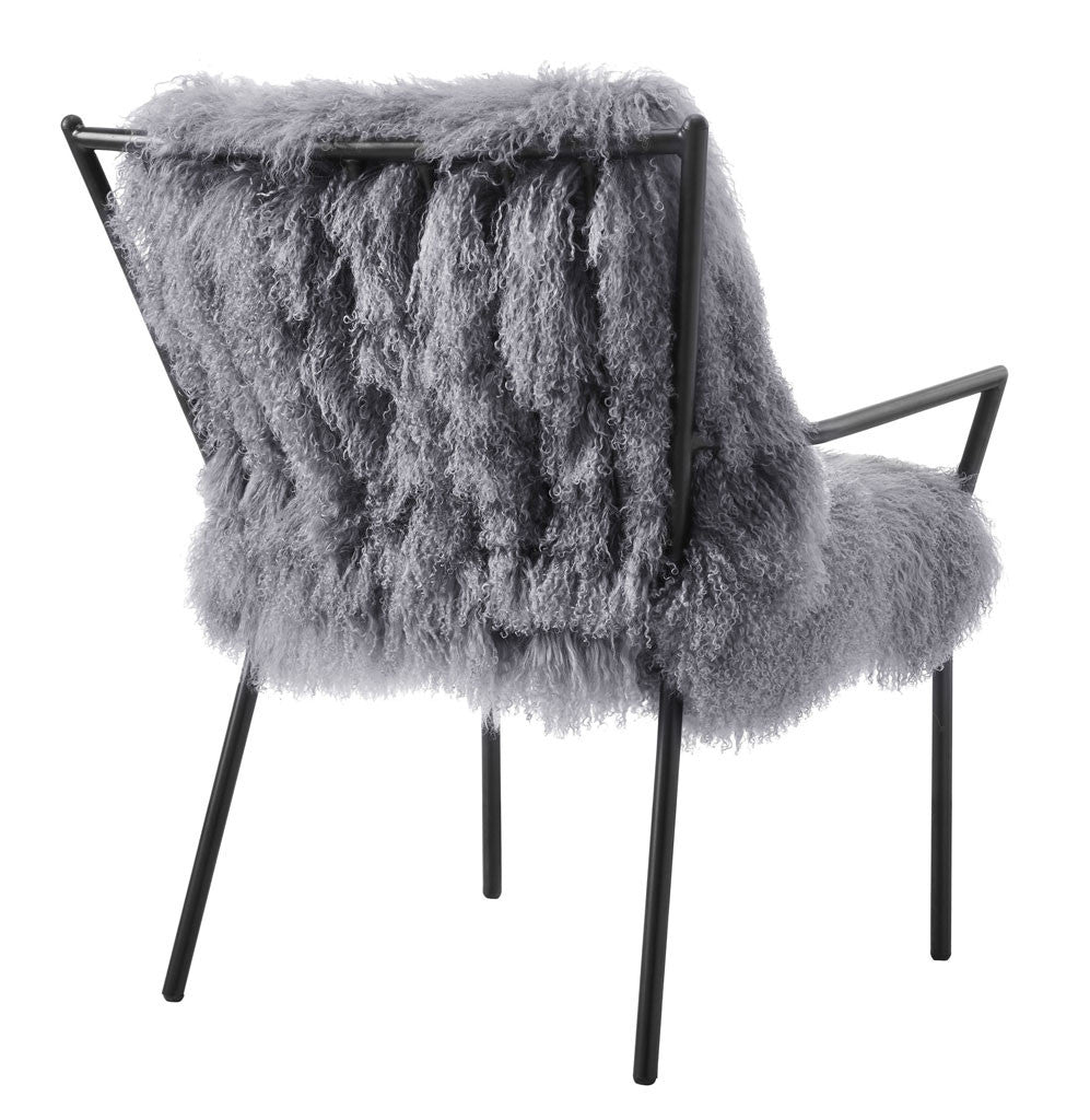 Leary Sheepskin Chair Gray