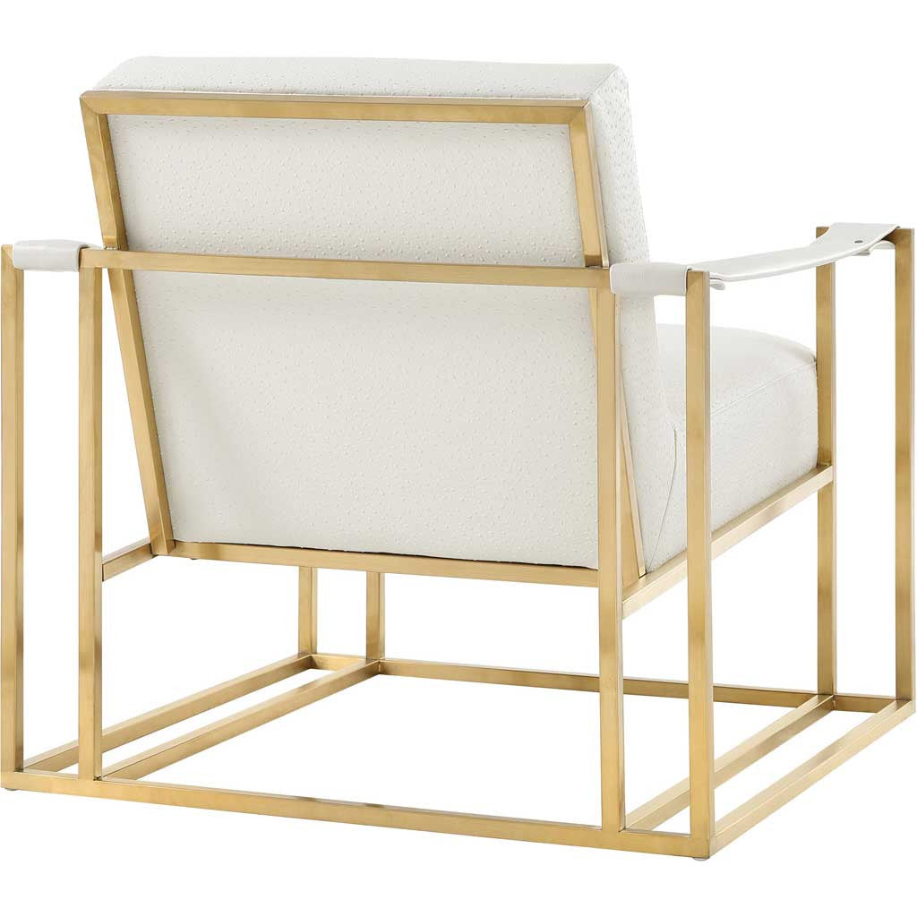Bastia Ostrich Print Chair Cream
