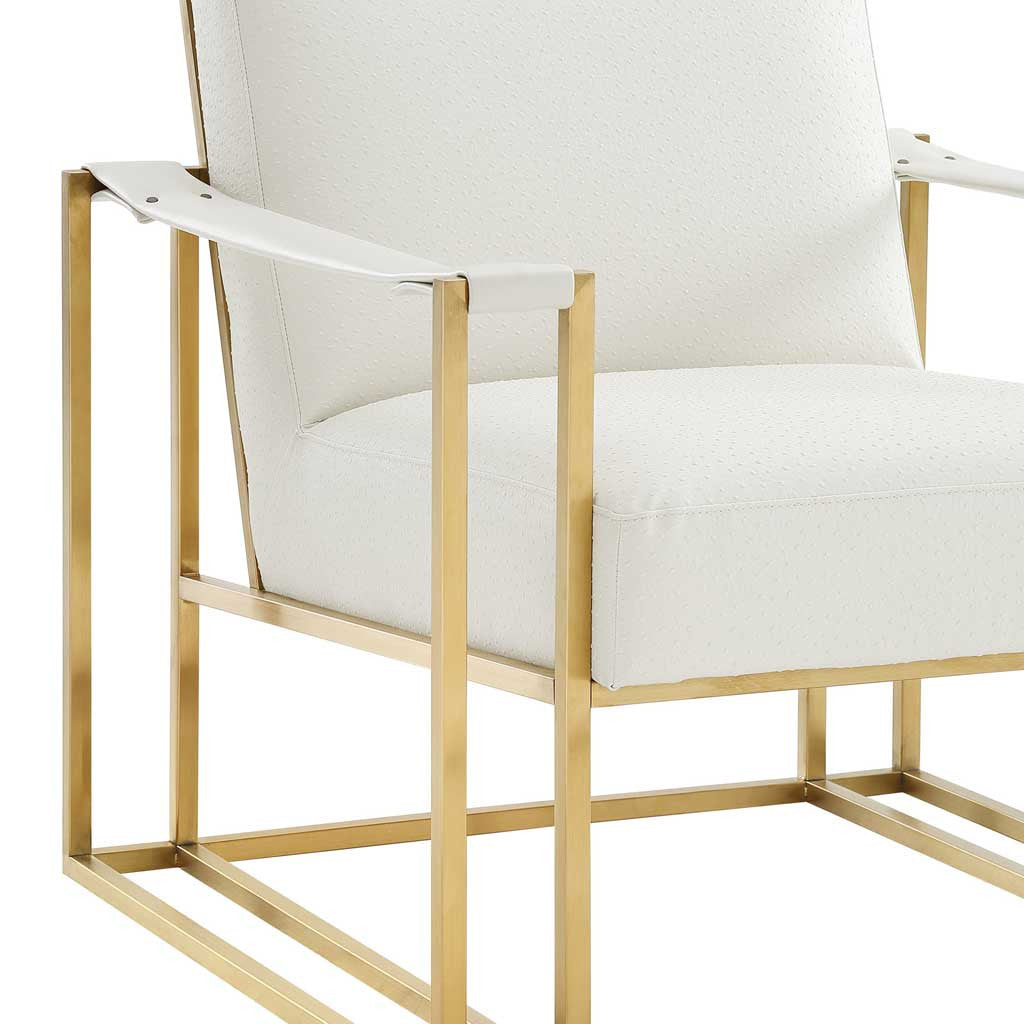 Bastia Ostrich Print Chair Cream