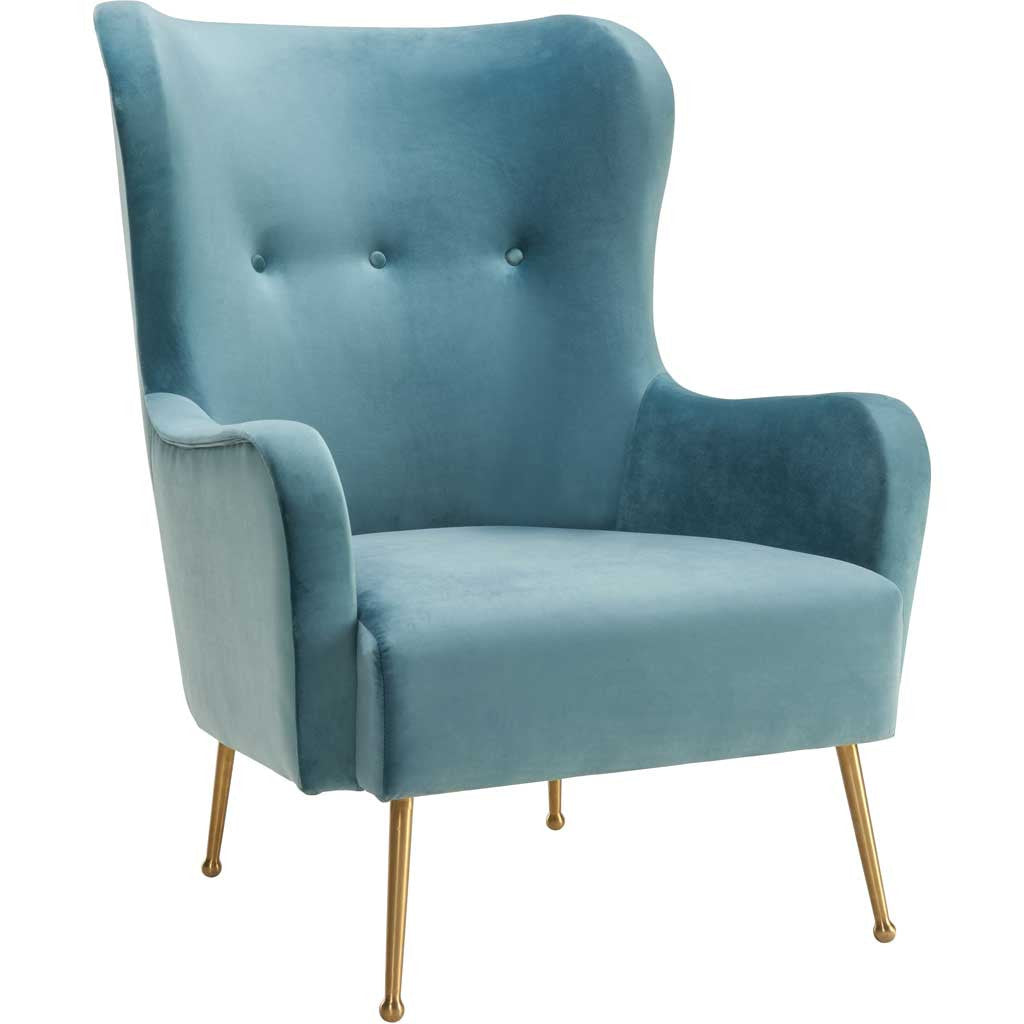 Esther Sea Blue Velvet Chair