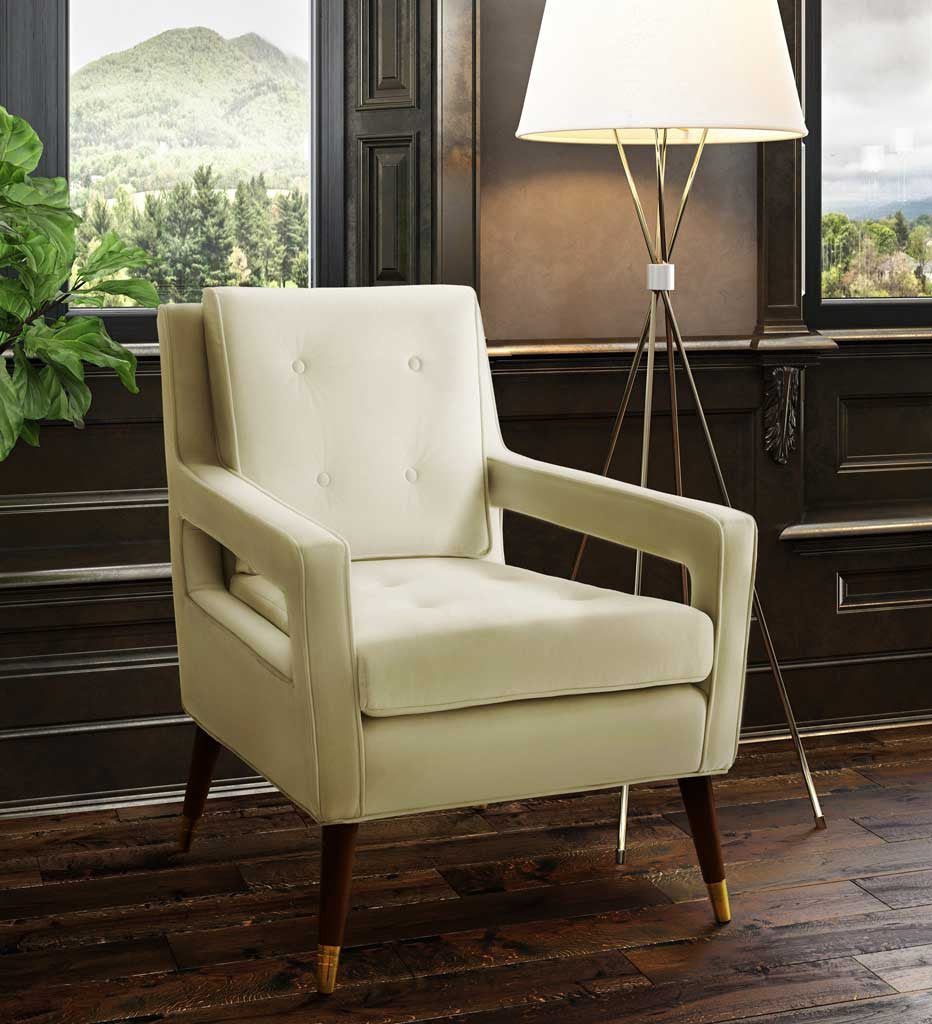 Draveil Velvet Chair Cream