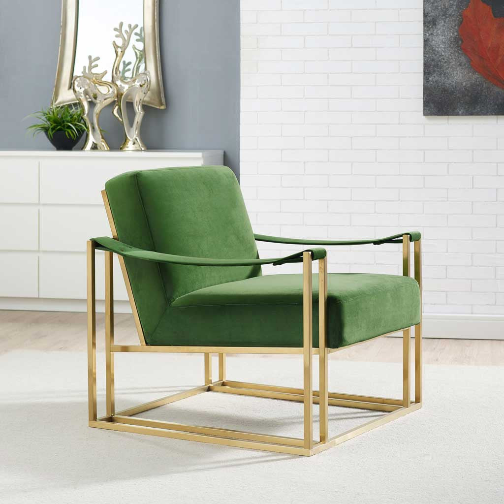 Bastia Velvet Chair Green