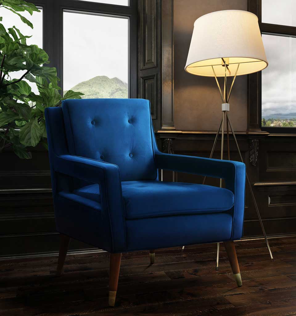 Draveil Velvet Chair Navy