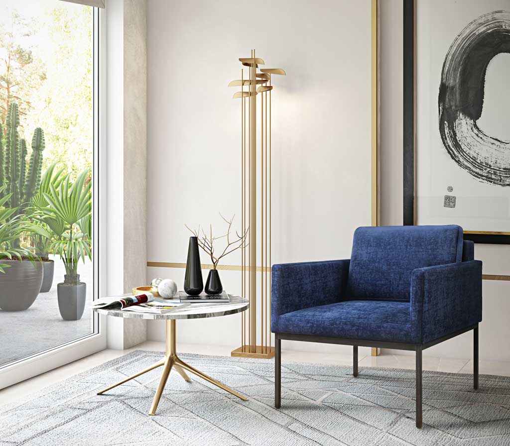 Carlson Velvet Chair Navy