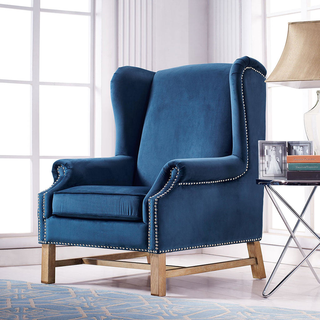 Norcross Navy Velvet Chair