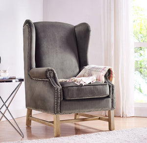 Norcross Gray Velvet Chair