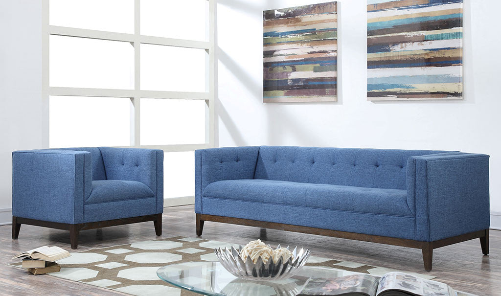 Galio Linen Chair Blue