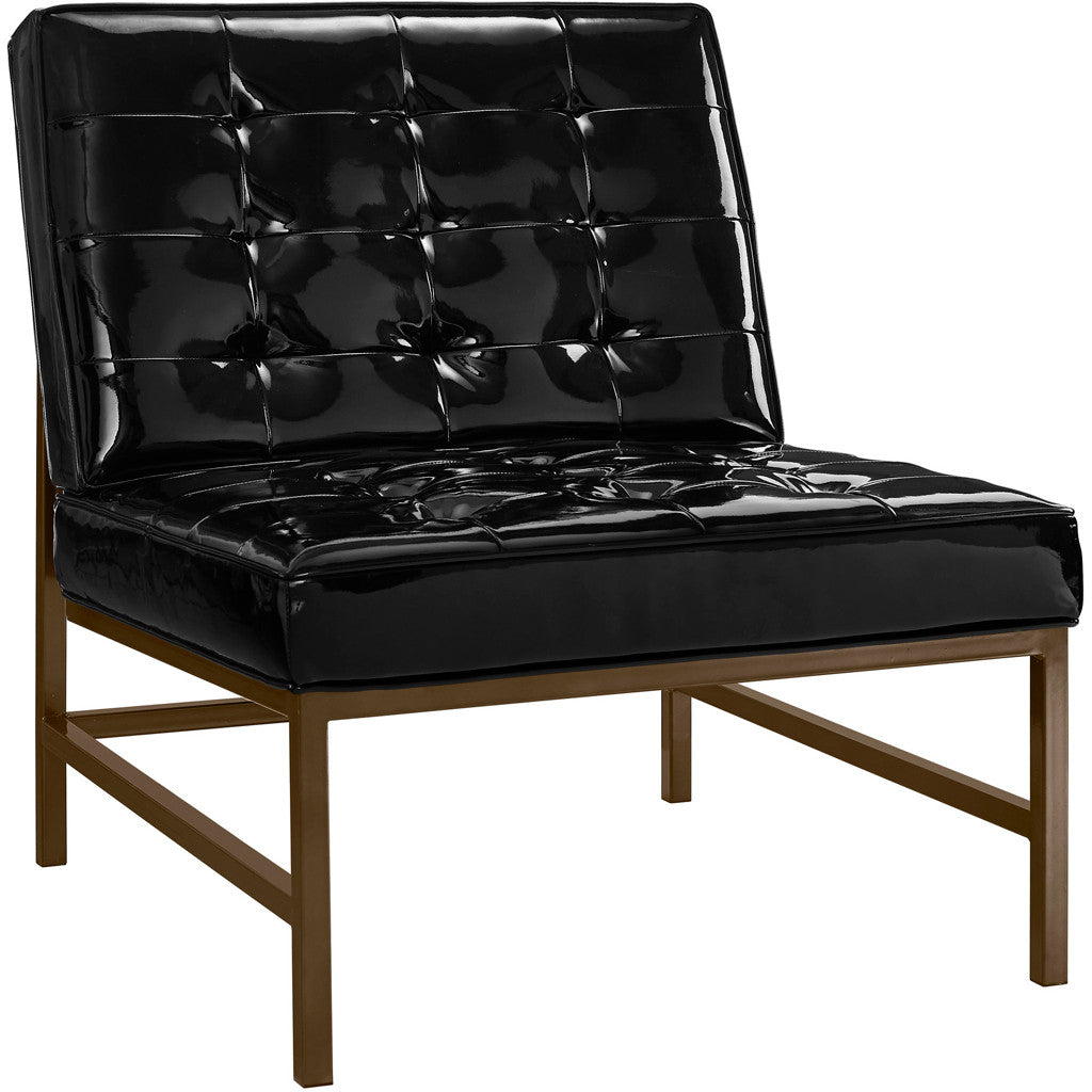 Jems Black Patent Leather Chair