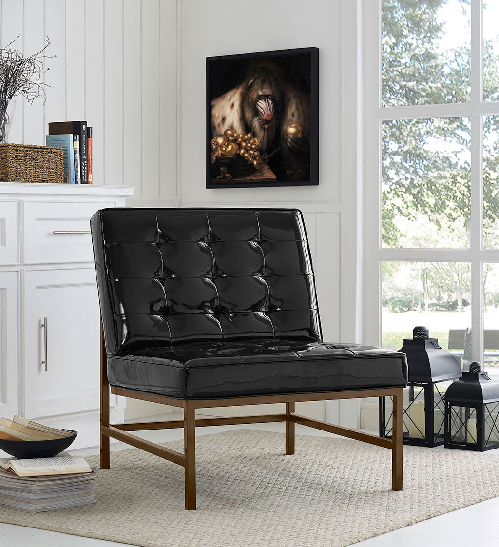 Jems Black Patent Leather Chair