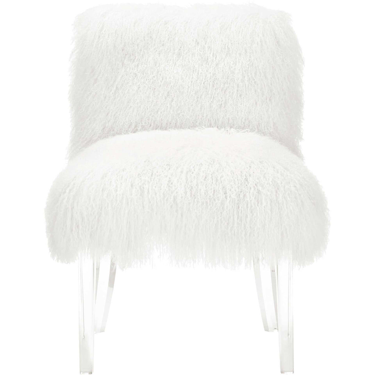 Sorel Sheepskin Lucite Chair White
