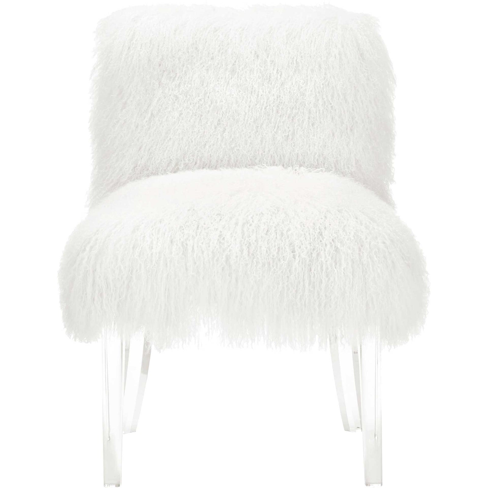 Sorel Sheepskin Lucite Chair White