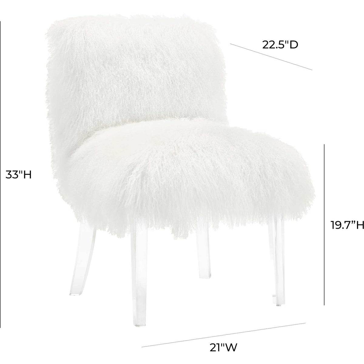 Sorel Sheepskin Lucite Chair White