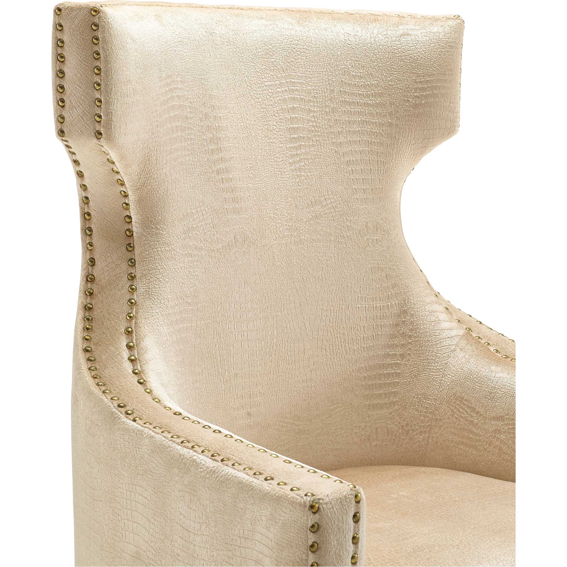 Graham Croc Velvet Wing Chair Gold