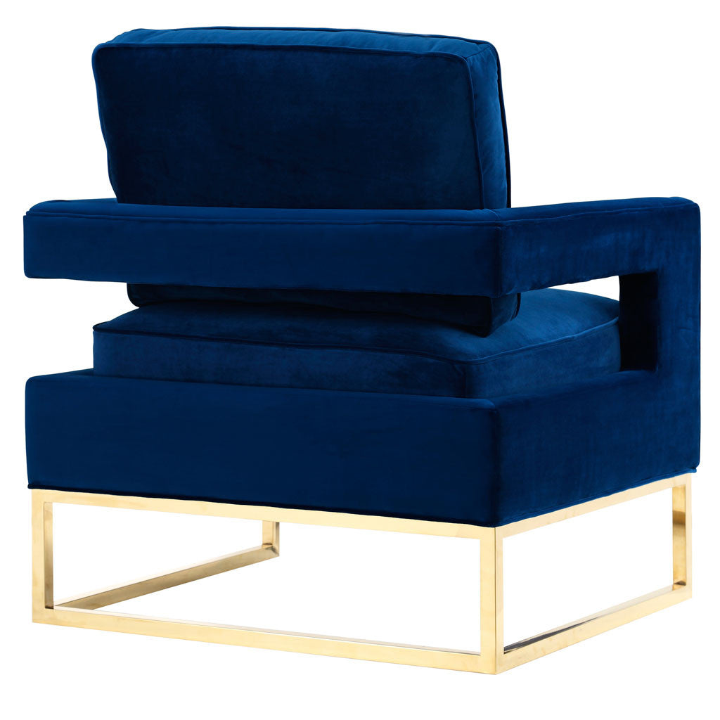 Alex Velvet Chair Navy