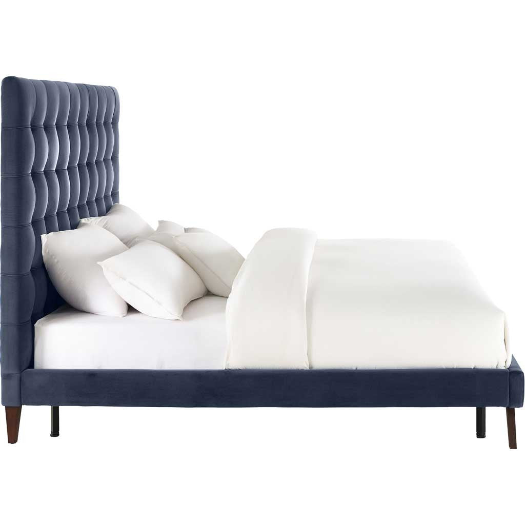 Ermont Velvet Bed Gray