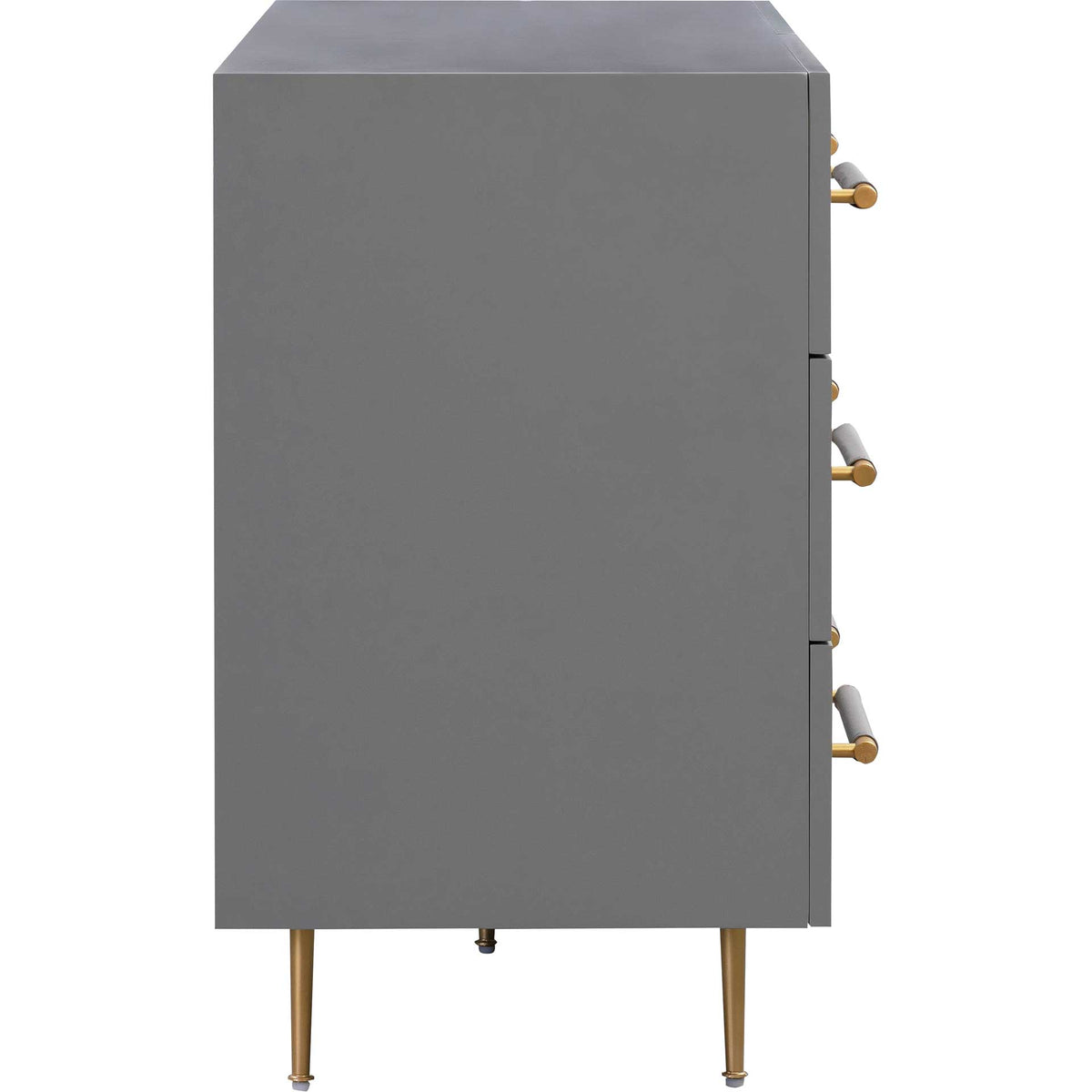 Trey 6 Drawer Dresser Gray/Brass