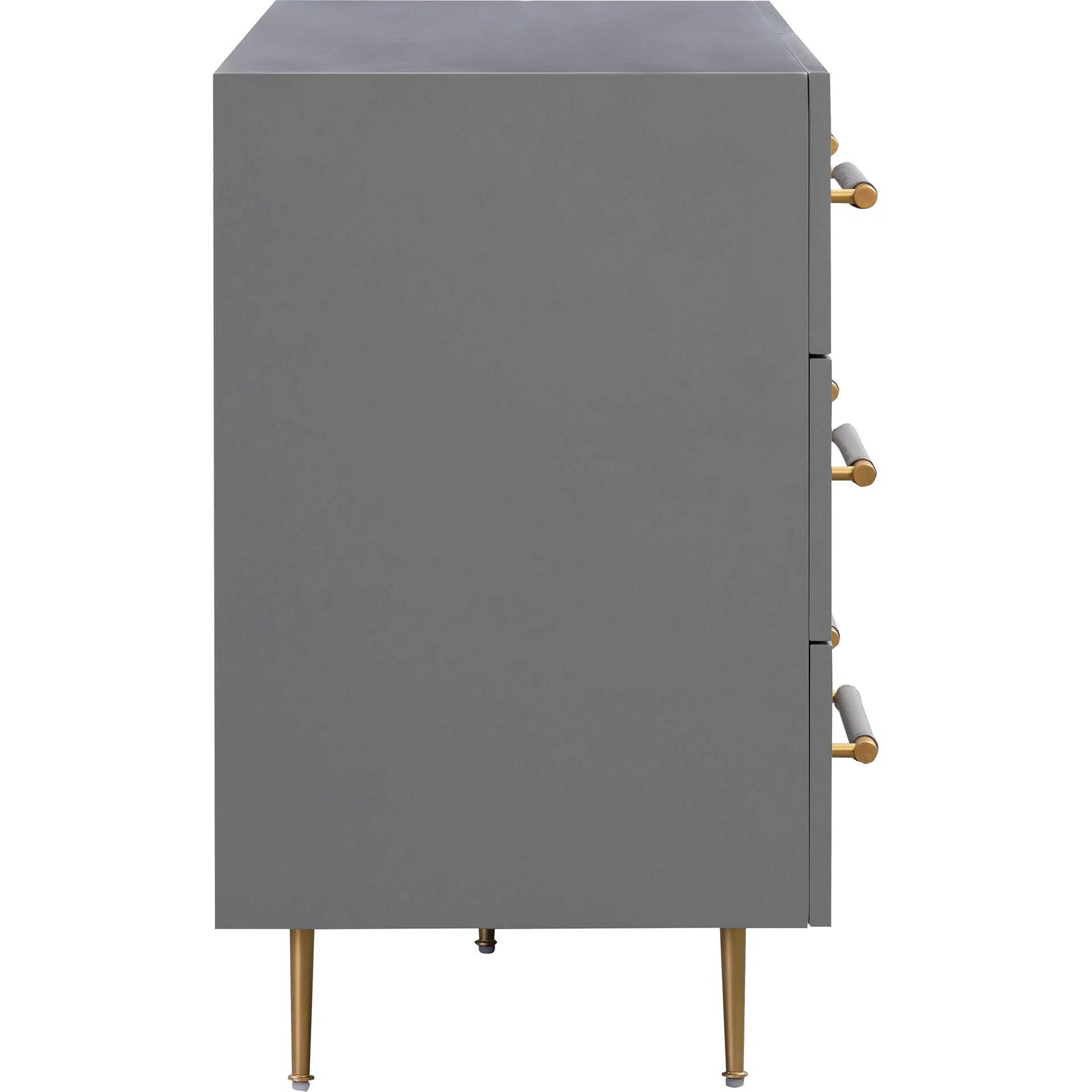 Trey 6 Drawer Dresser Gray/Brass