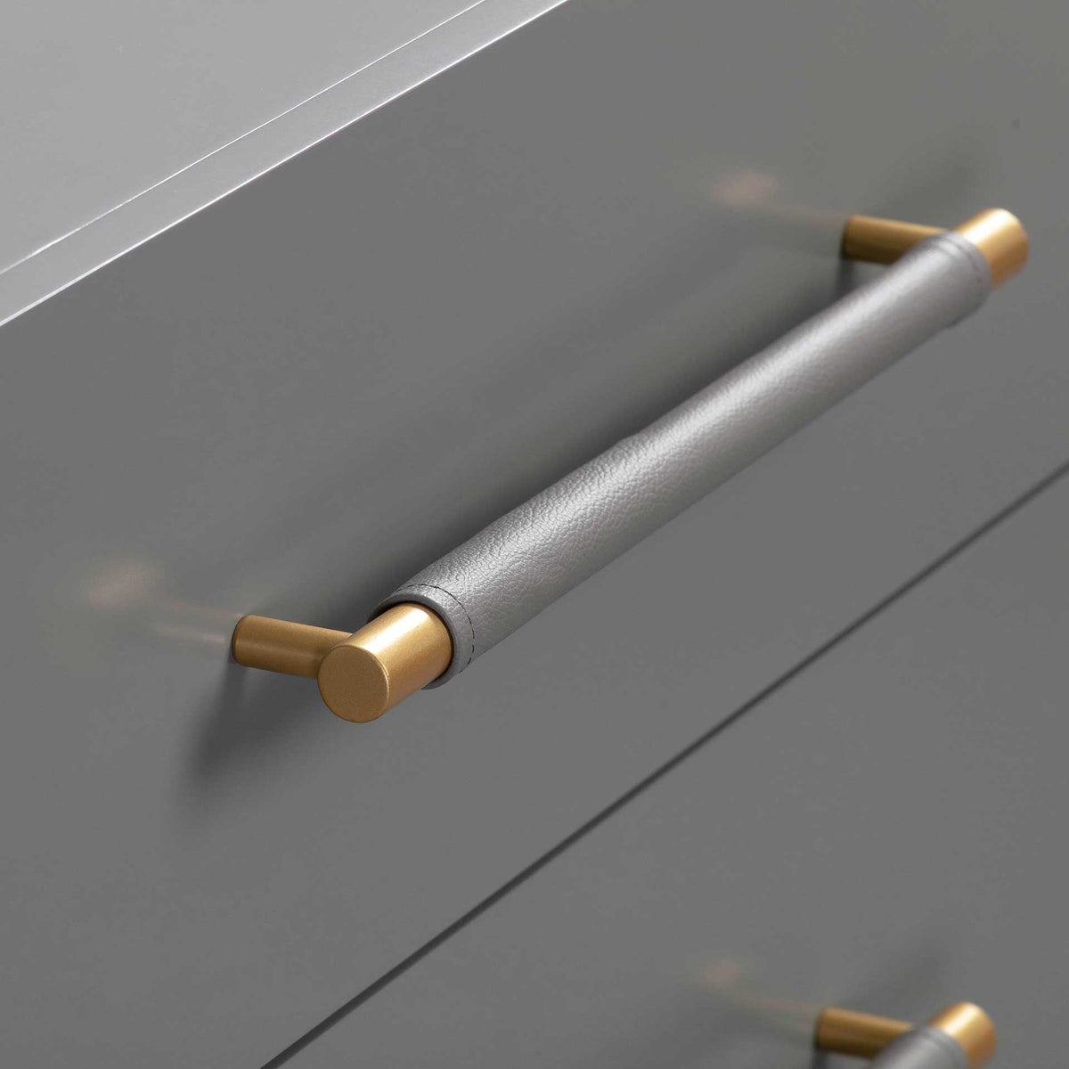 Trey 6 Drawer Dresser Gray/Brass