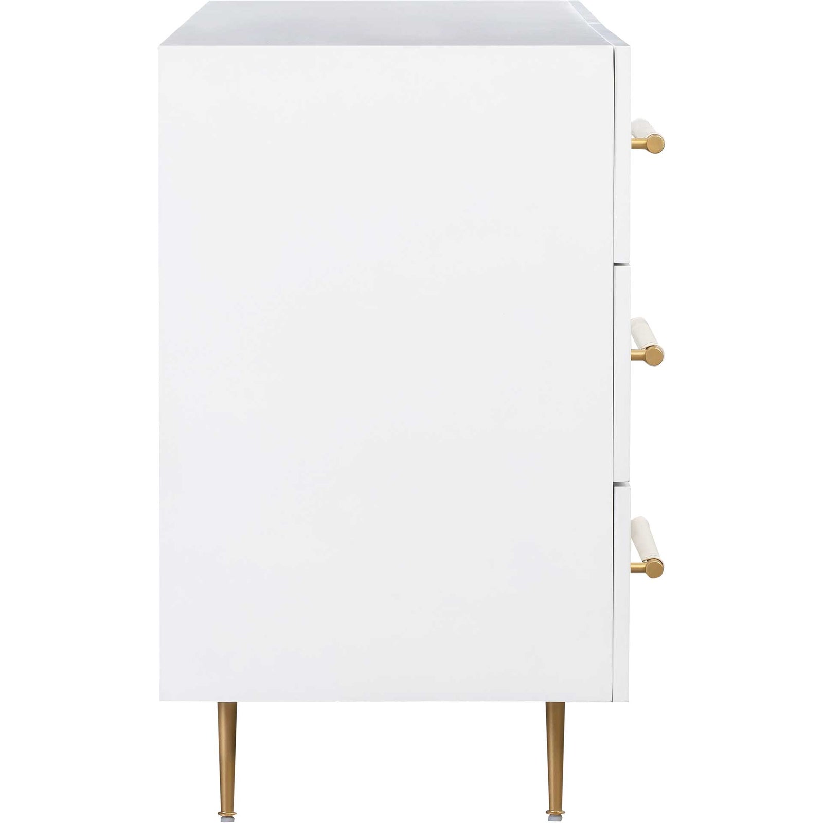 Trey 6 Drawer Dresser White/Brass