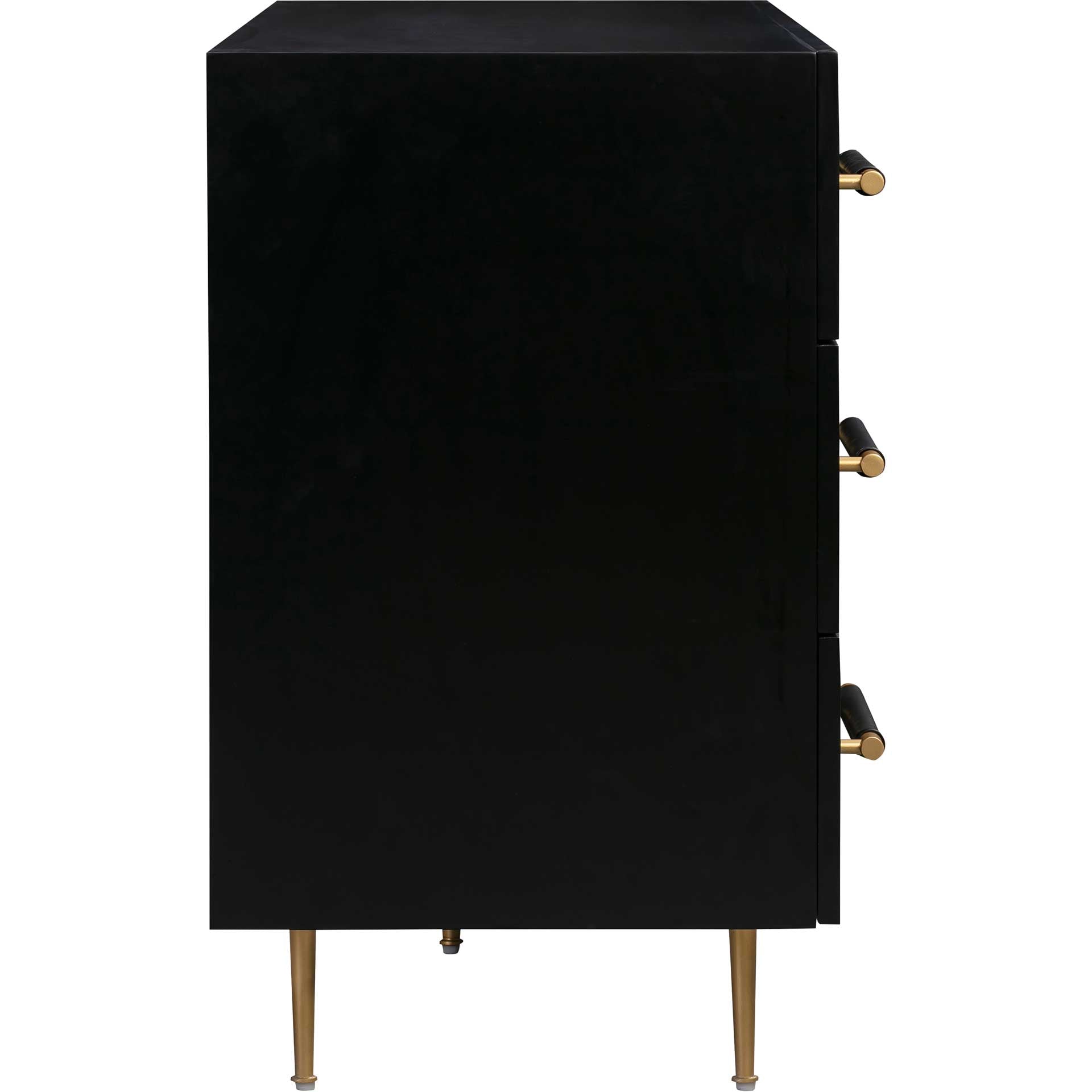 Trey 6 Drawer Dresser Black/Brass
