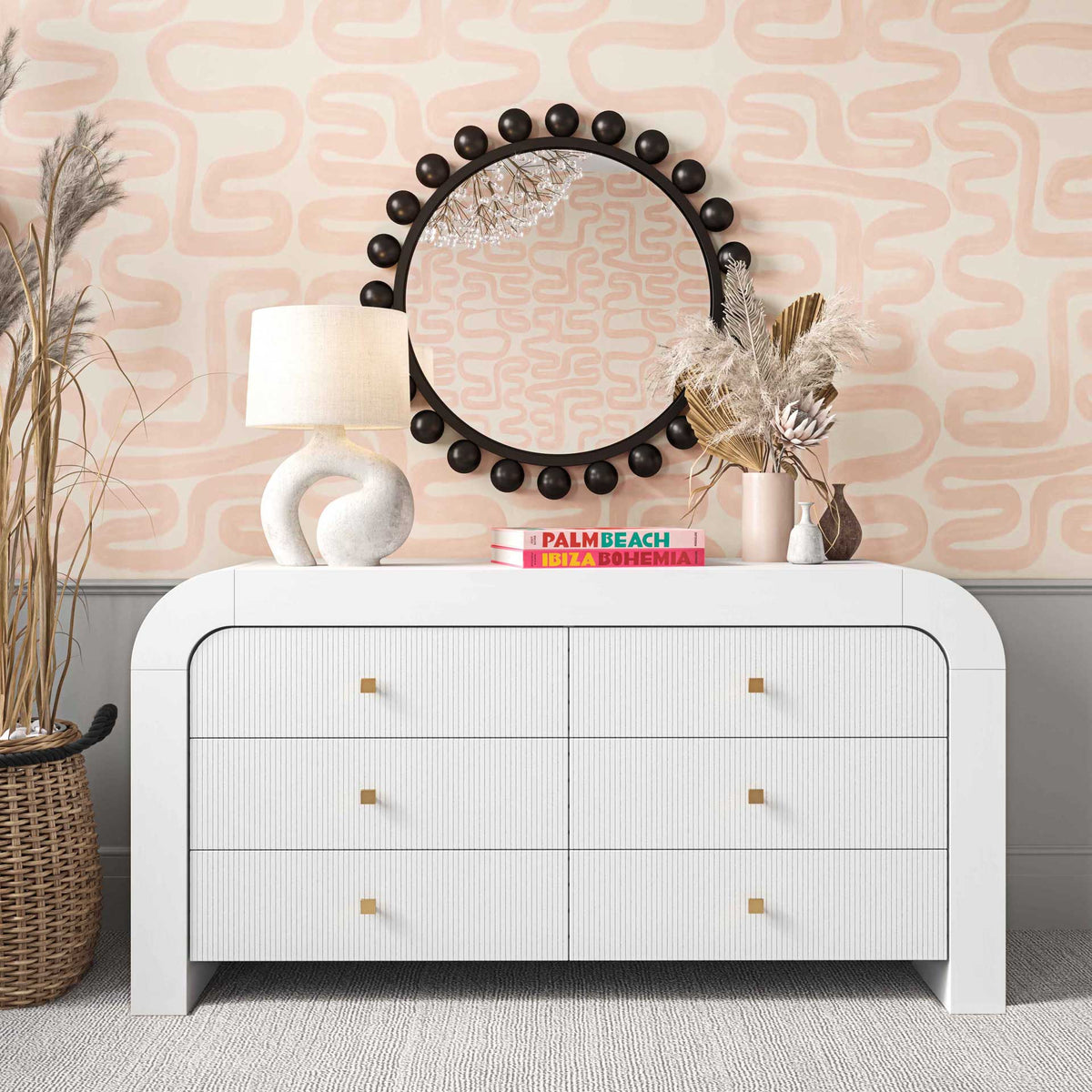 Hydra 6 Drawer Dresser White