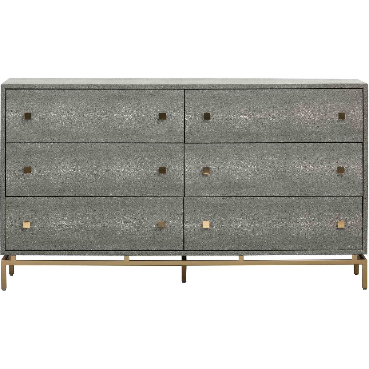Pedro Shagreen 6 Drawer Dresser Gray