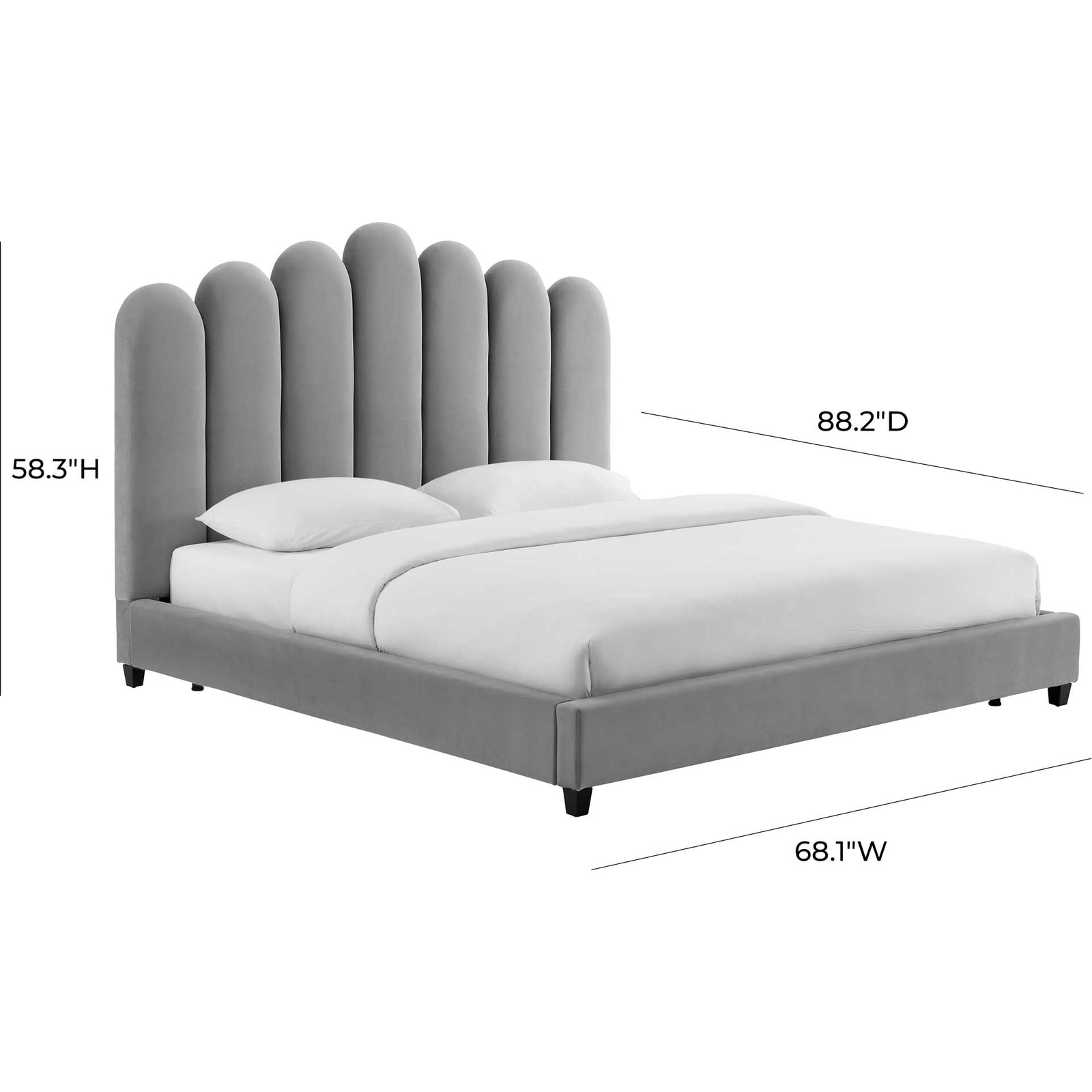 Cesta Velvet Bed Gray